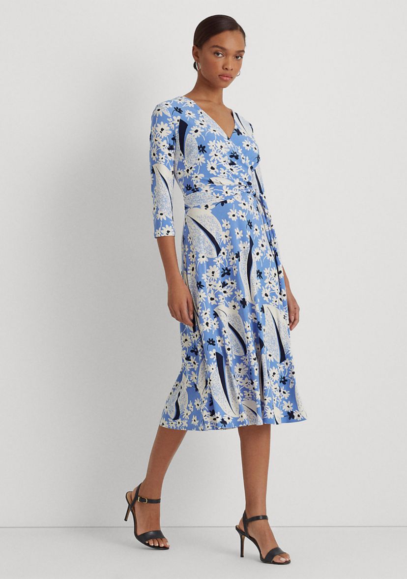 ralph lauren floral jersey dress Lauren Women's Surplice Ecom Style:ADAE211409