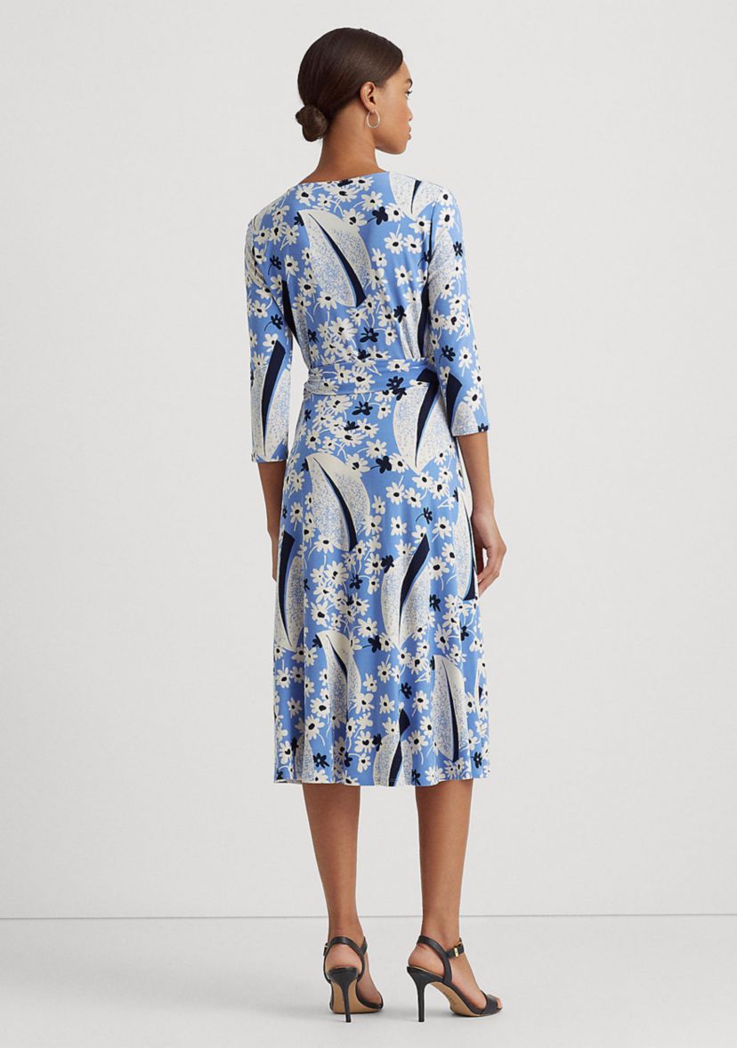 floral surplice jersey dress Lauren Ralph Lauren Floral Surplice Jersey Dress
