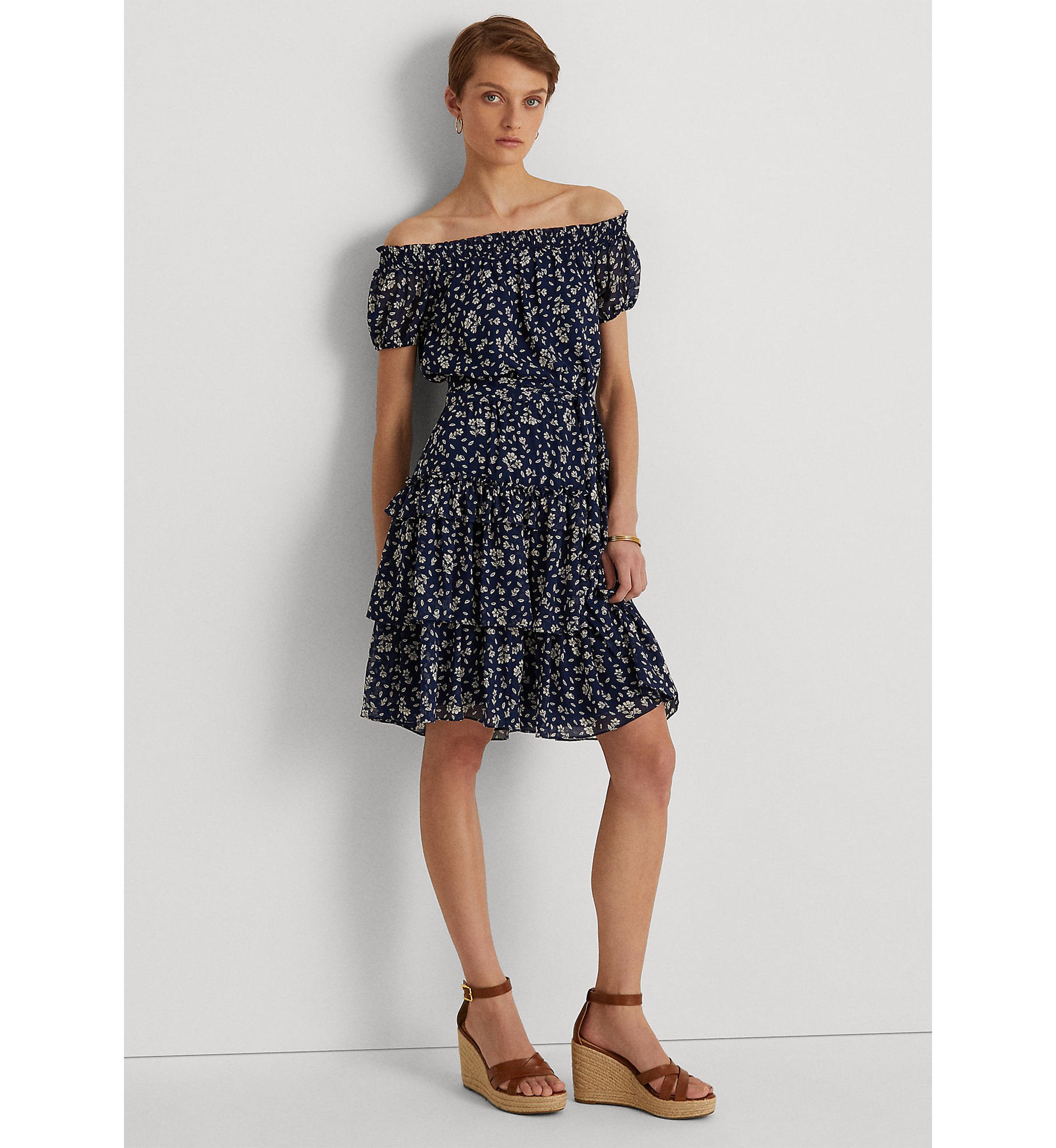Floral Crinkle Georgette Dress