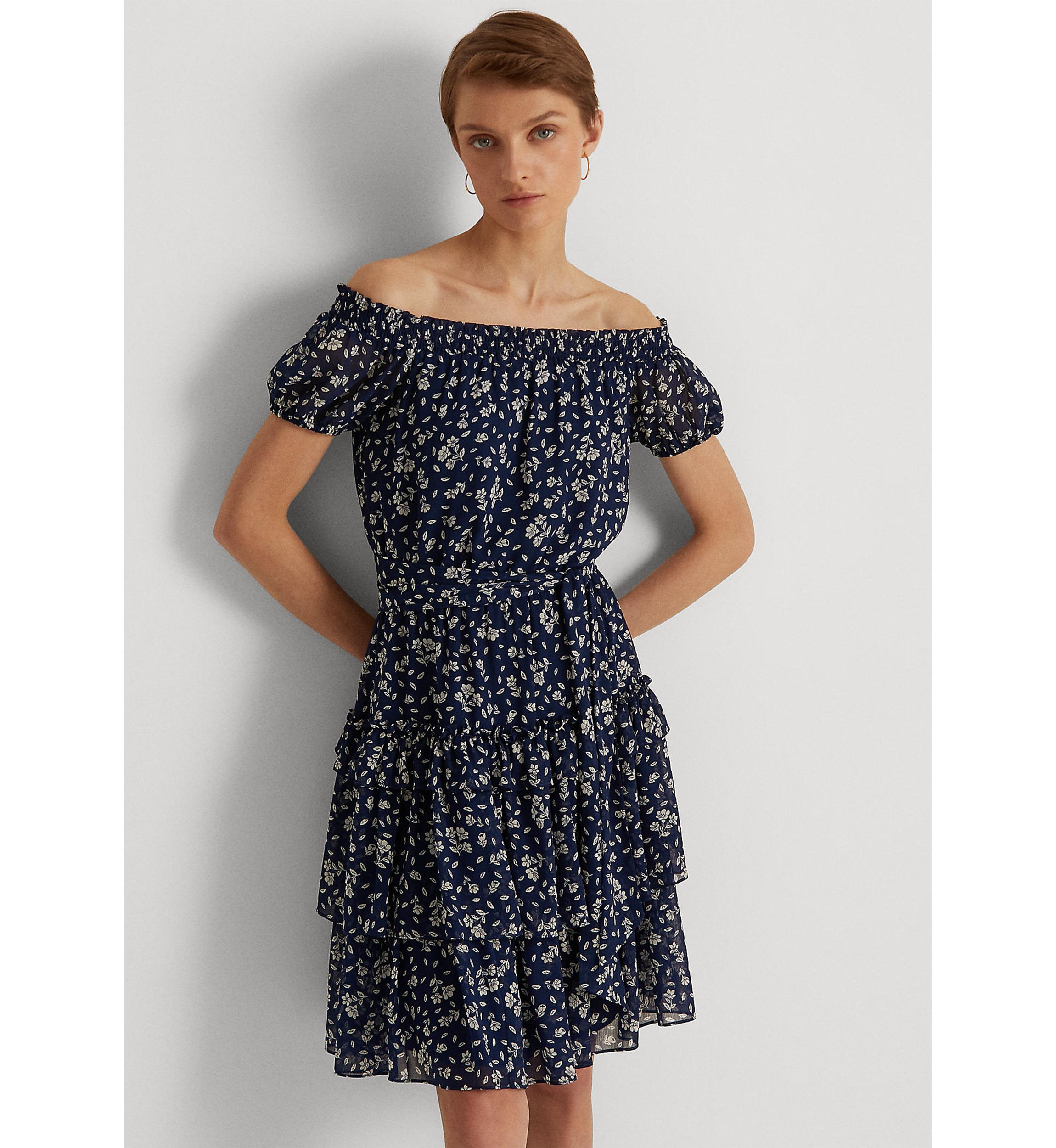 Floral Crinkle Georgette Dress