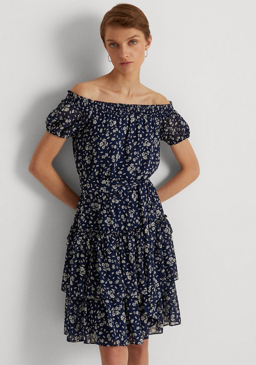 Floral Crinkle Georgette Dress