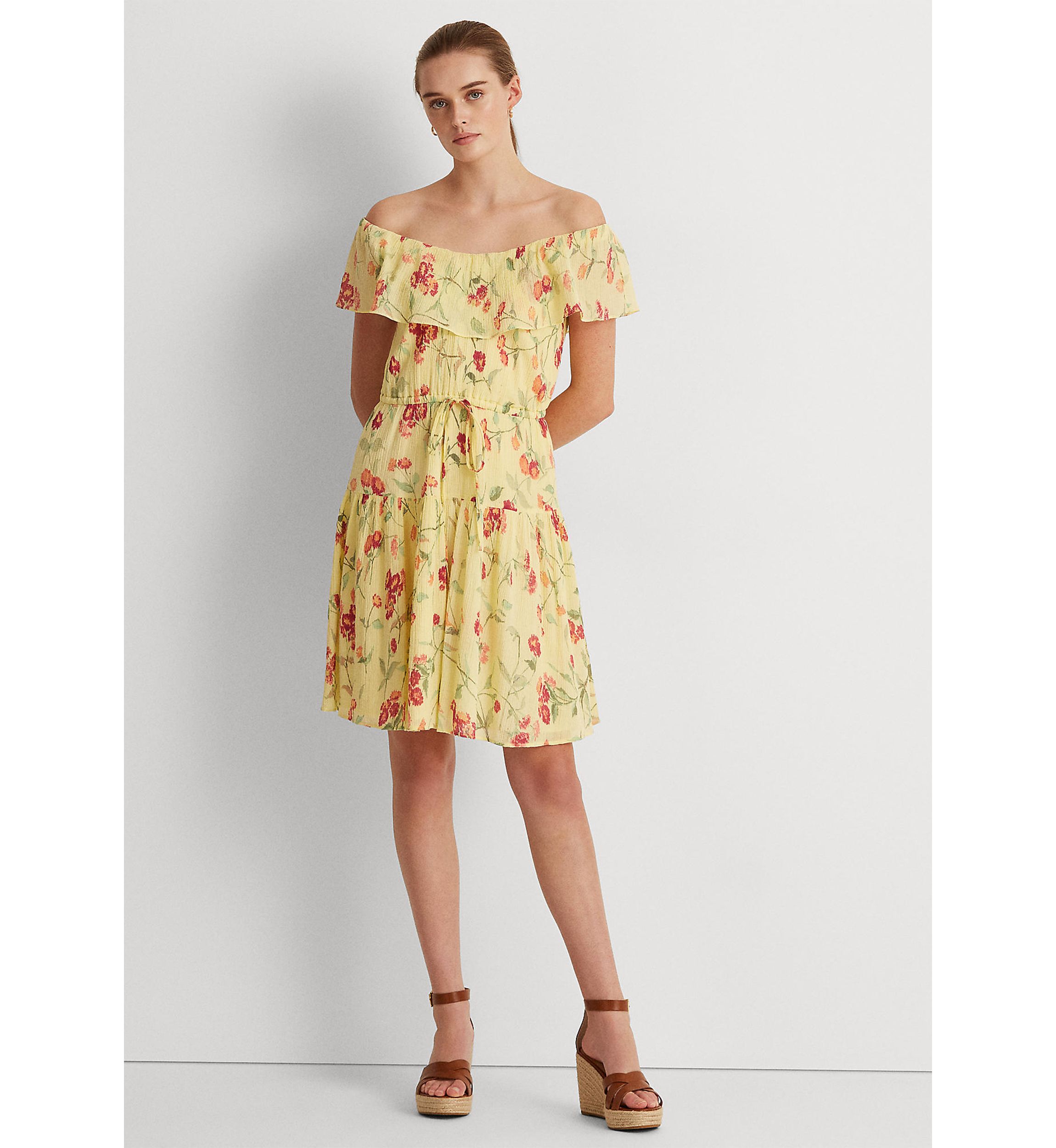 Floral Crinkled Cotton Dress
