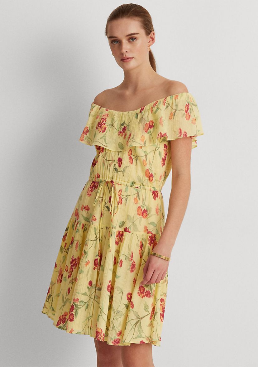 Floral Crinkled Cotton Dress