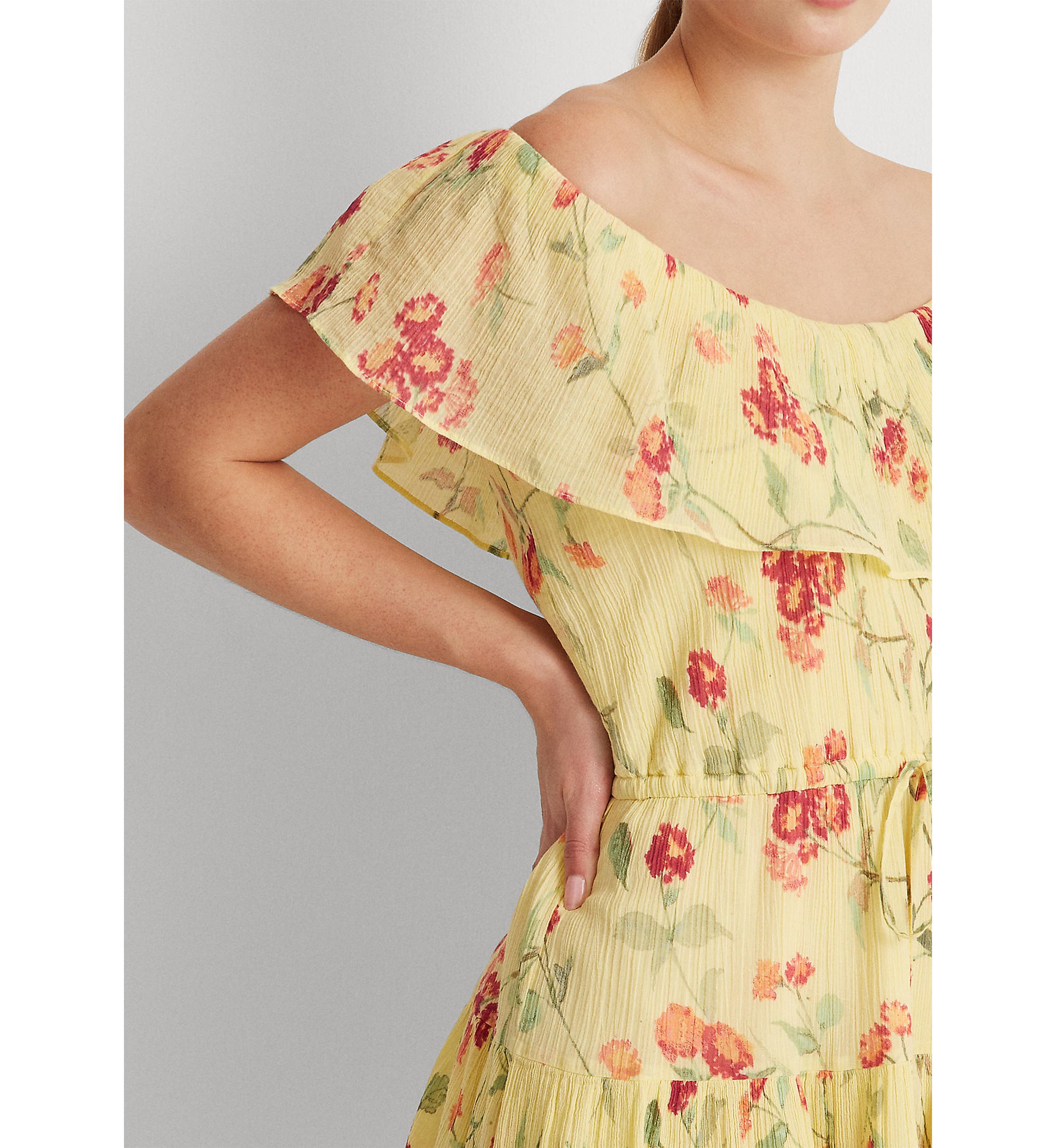 Floral Crinkled Cotton Dress