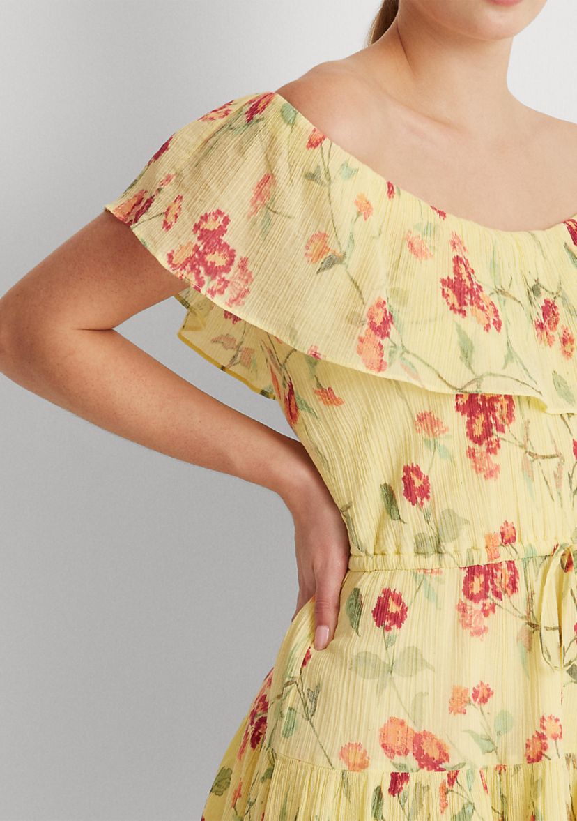 Floral Crinkled Cotton Dress
