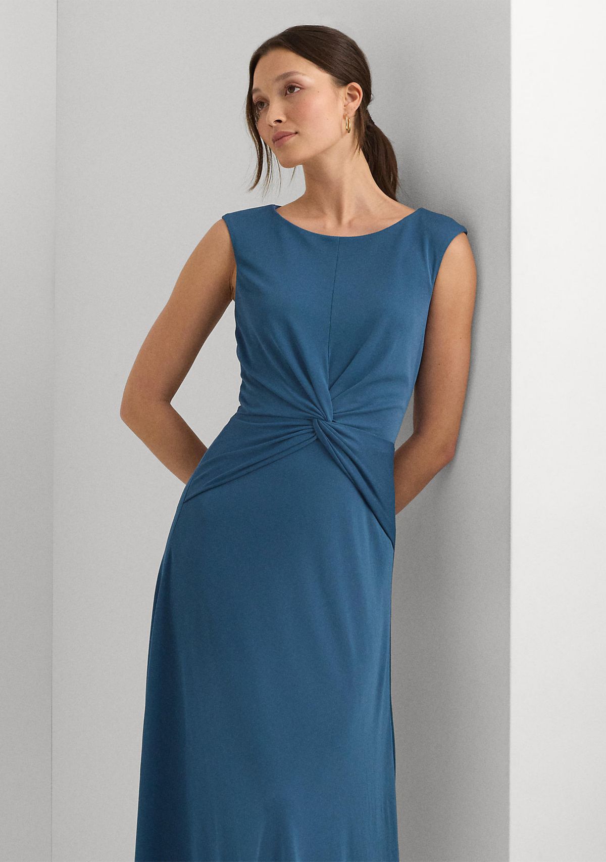 Twist-Front Jersey Dress