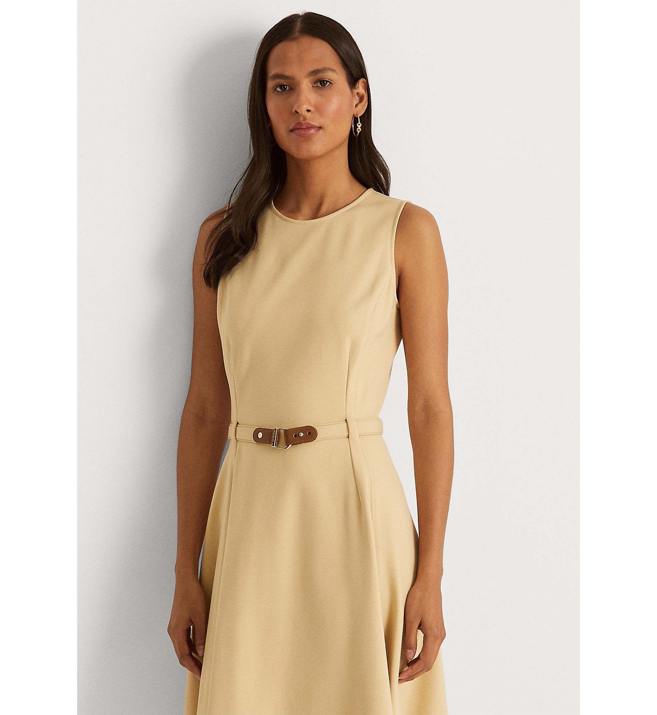 Lauren Ralph Lauren Belted Ponte Dress | Belk