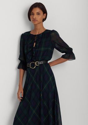 Lauren Ralph Lauren Plaid Crinkle Georgette Dress | belk