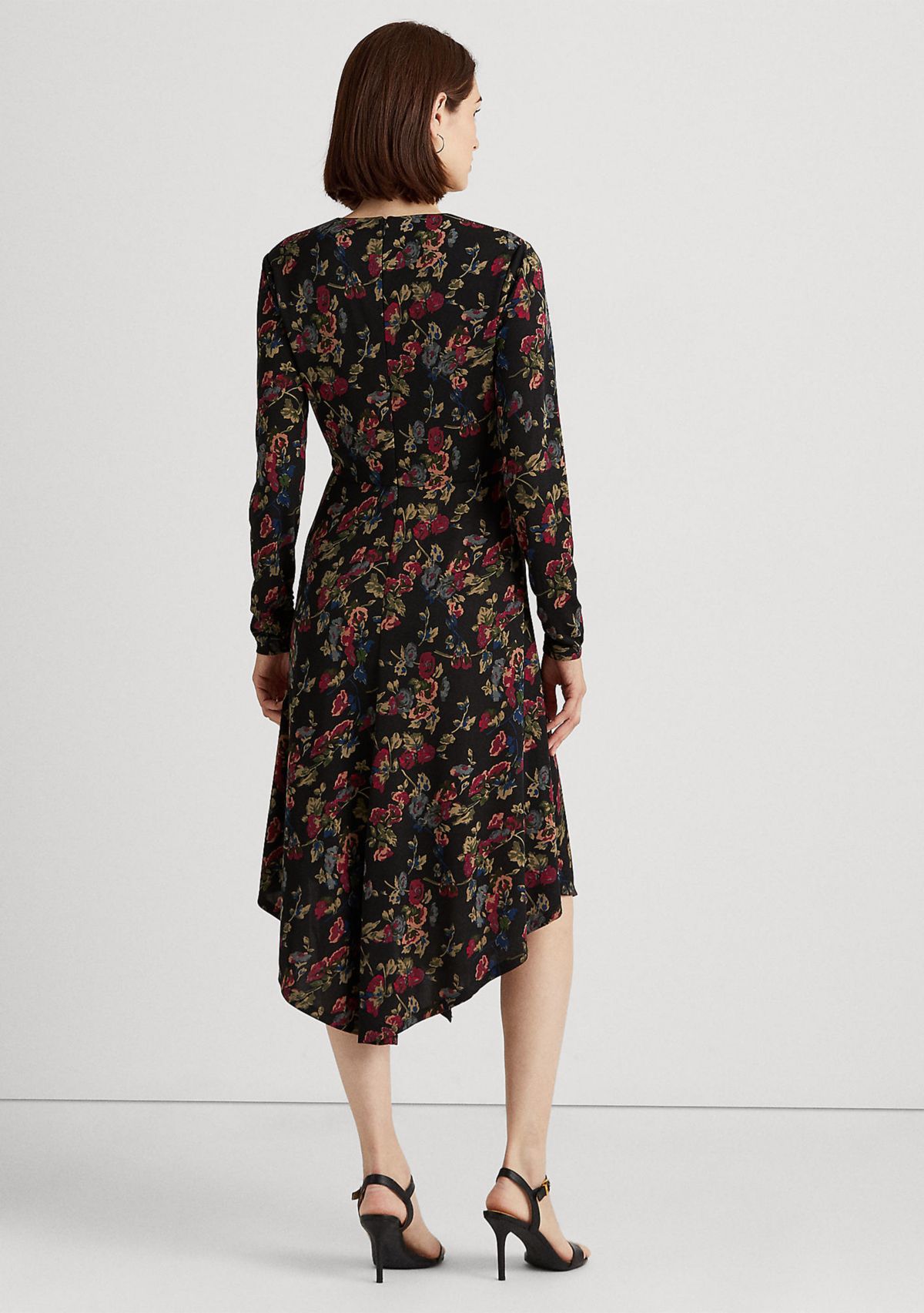 Floral Surplice Jersey Dress