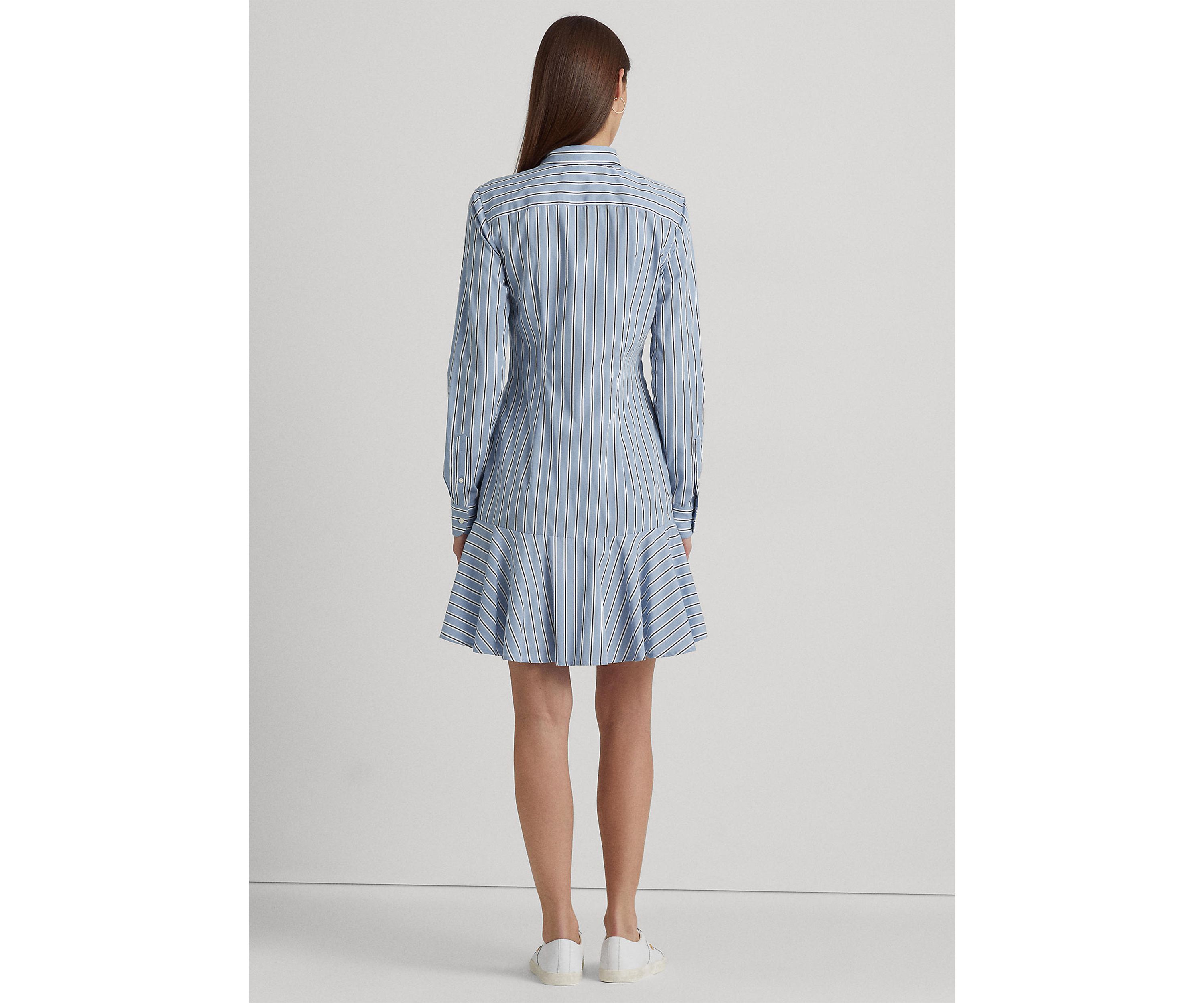 Striped Cotton Broadcloth Shirtdress