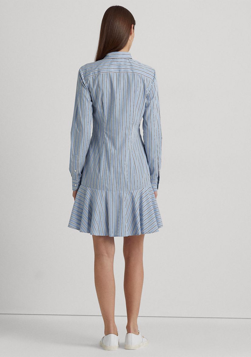 Striped Cotton Broadcloth Shirtdress
