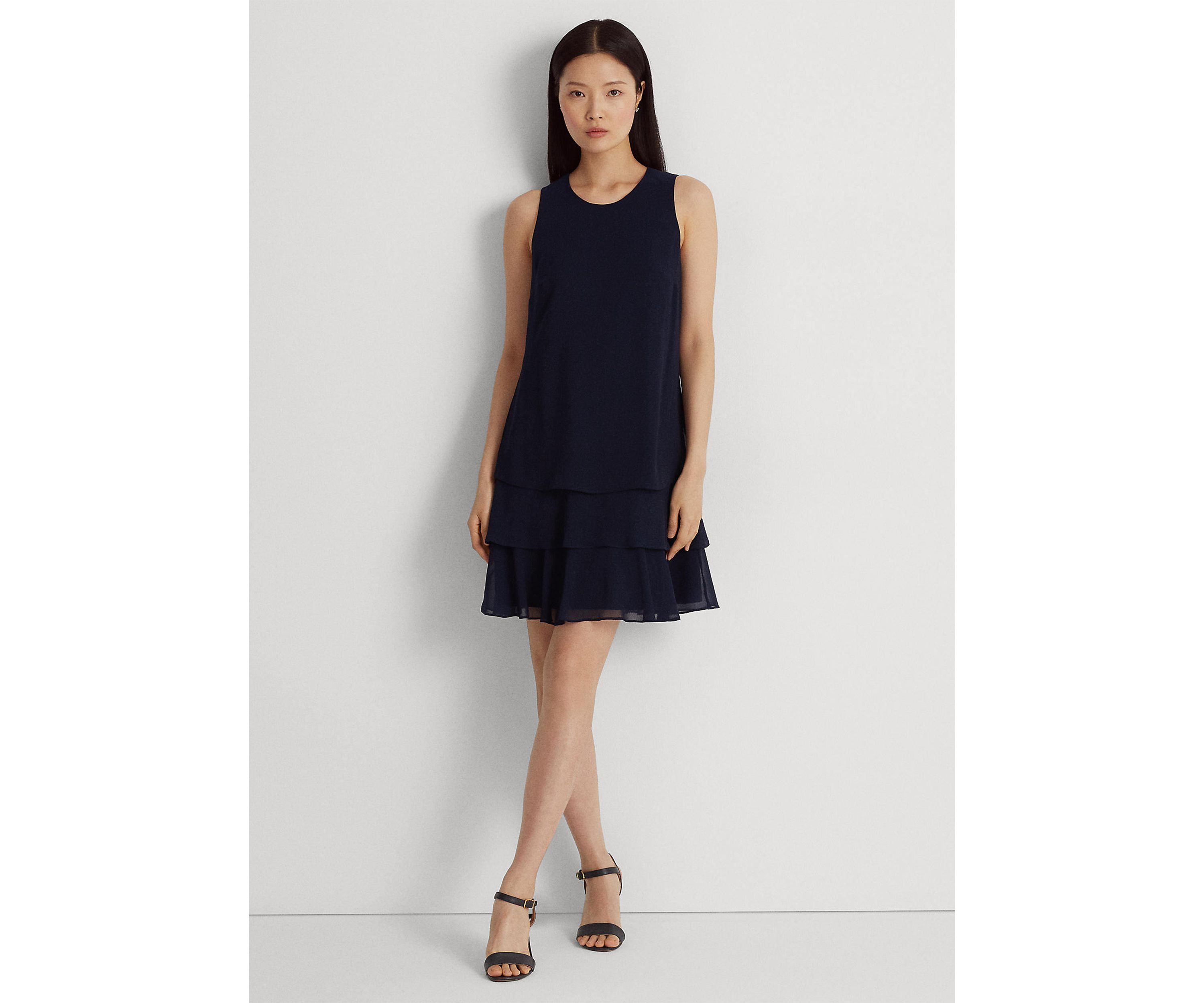 Crinkle Georgette Shift Dress