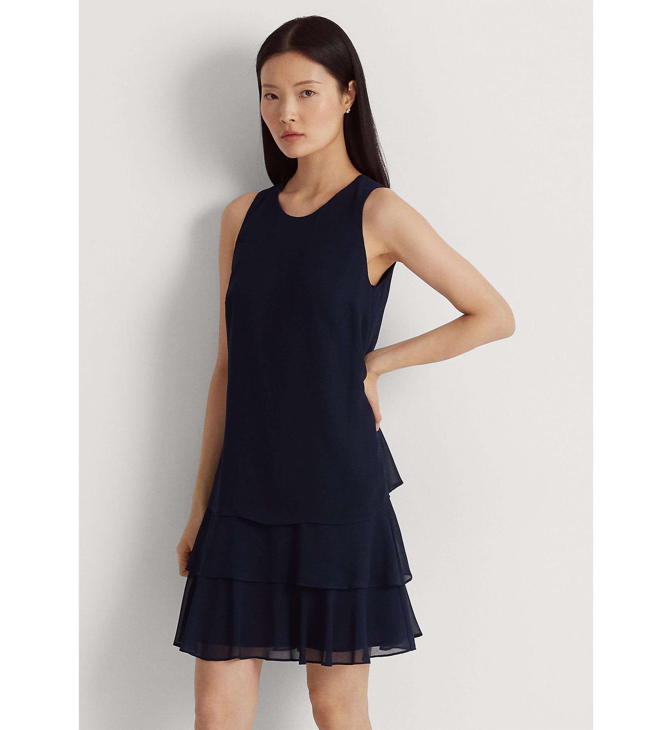 Crinkle Georgette Shift Dress