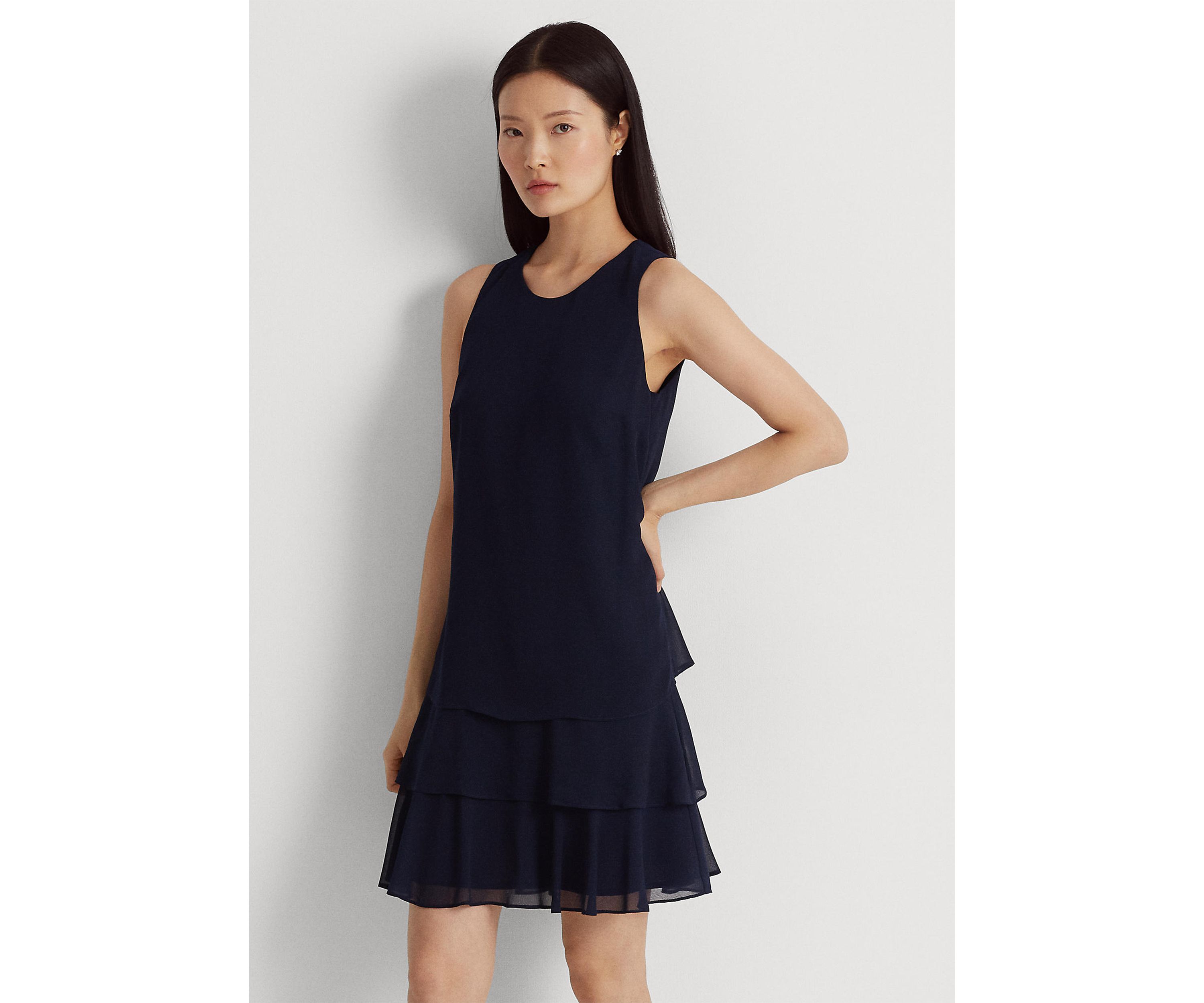 Crinkle Georgette Shift Dress