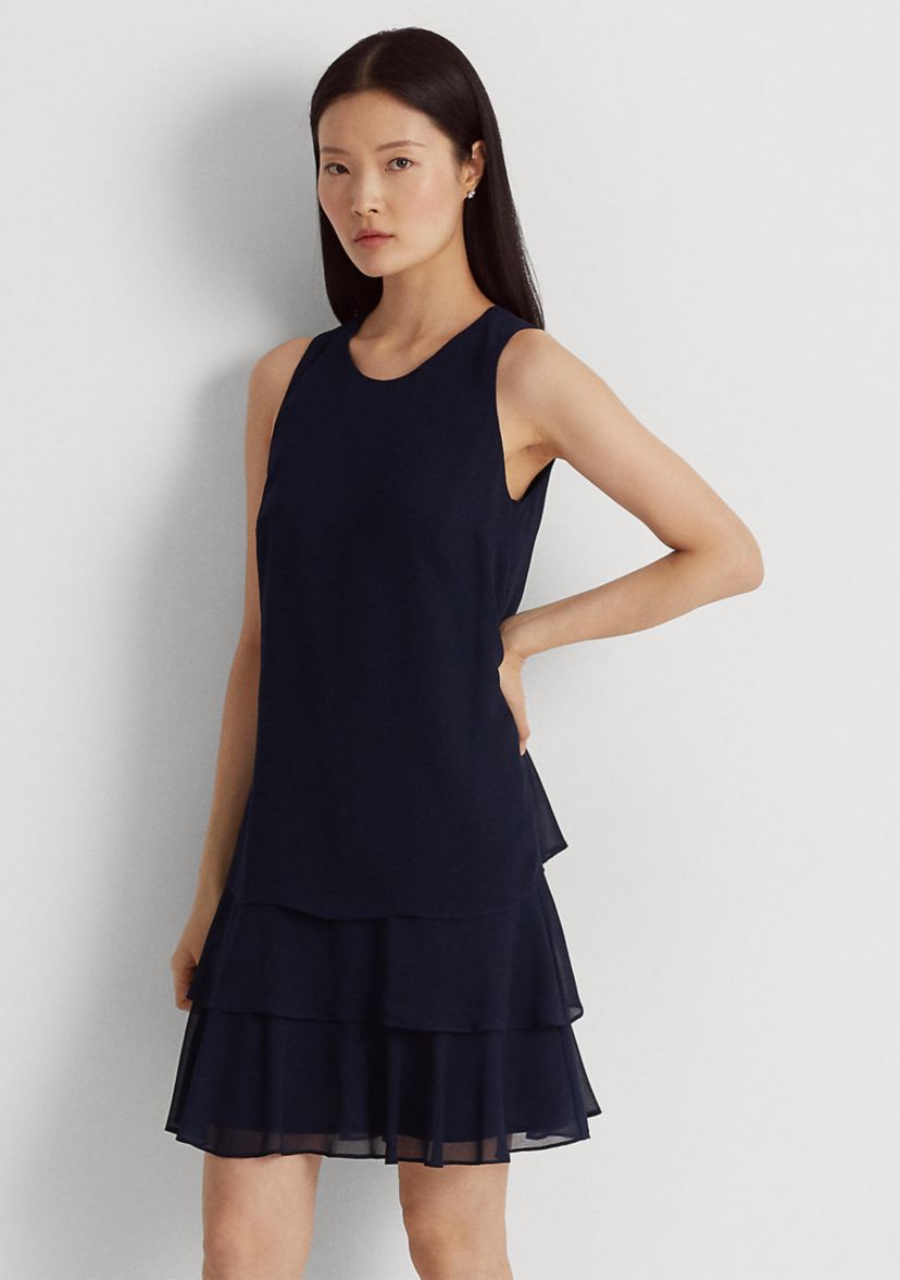 Crinkle Georgette Shift Dress