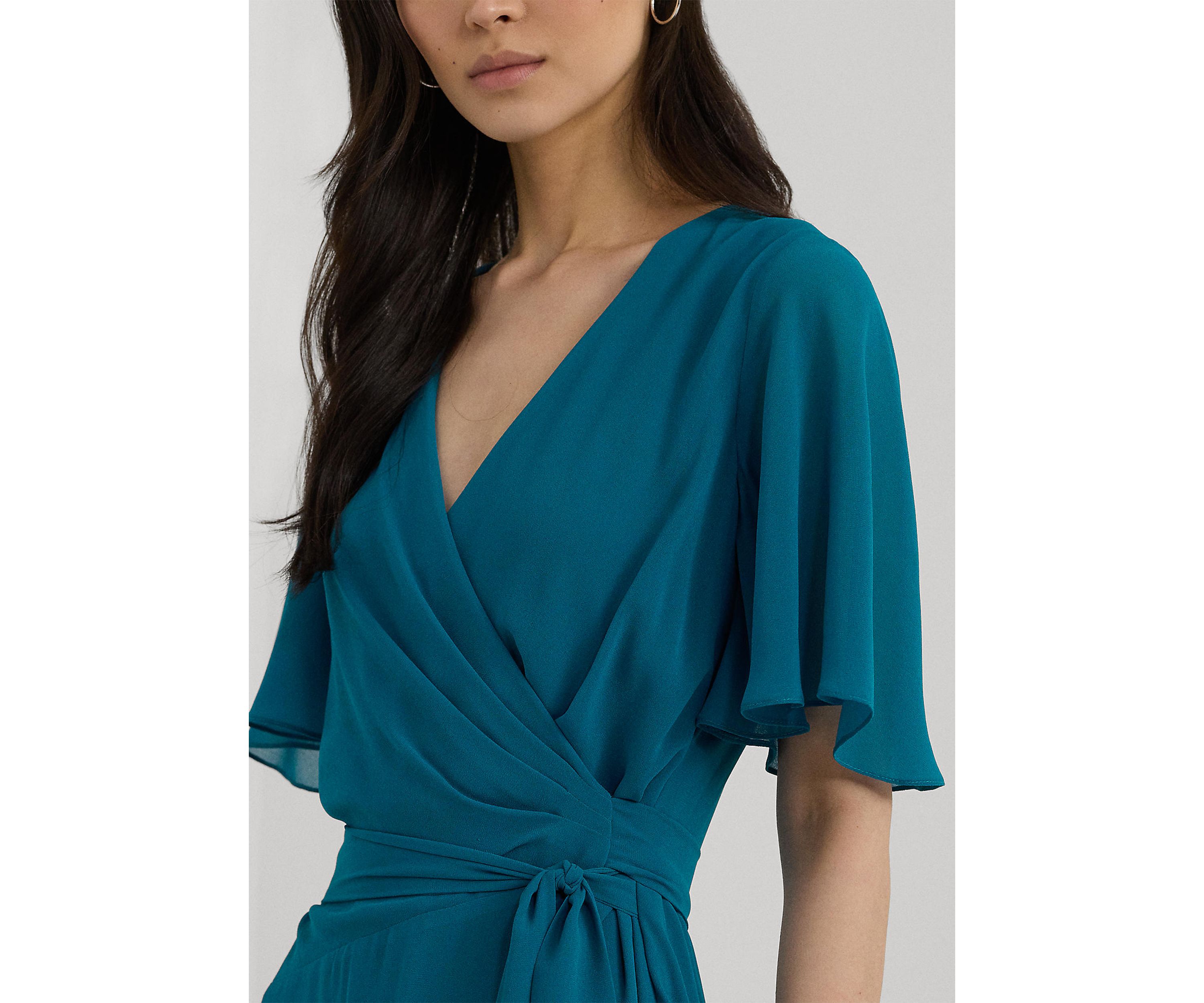 Womens Belted Georgette Dress