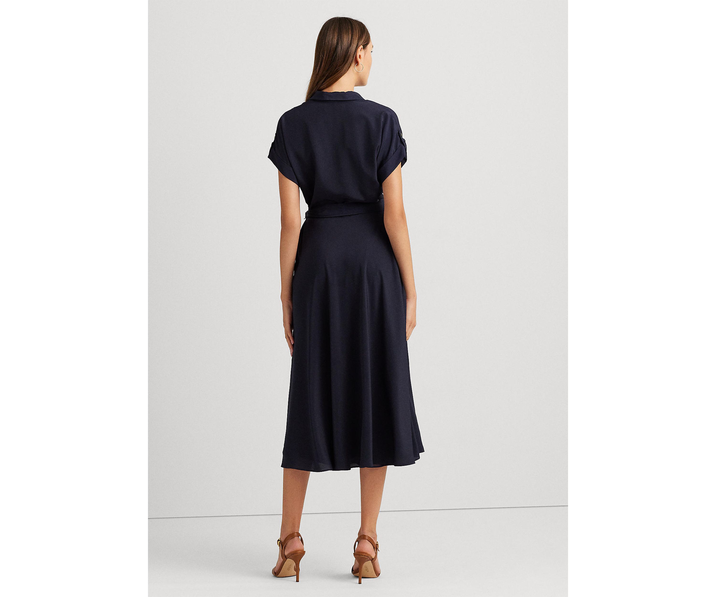 Belted Crepe Dress