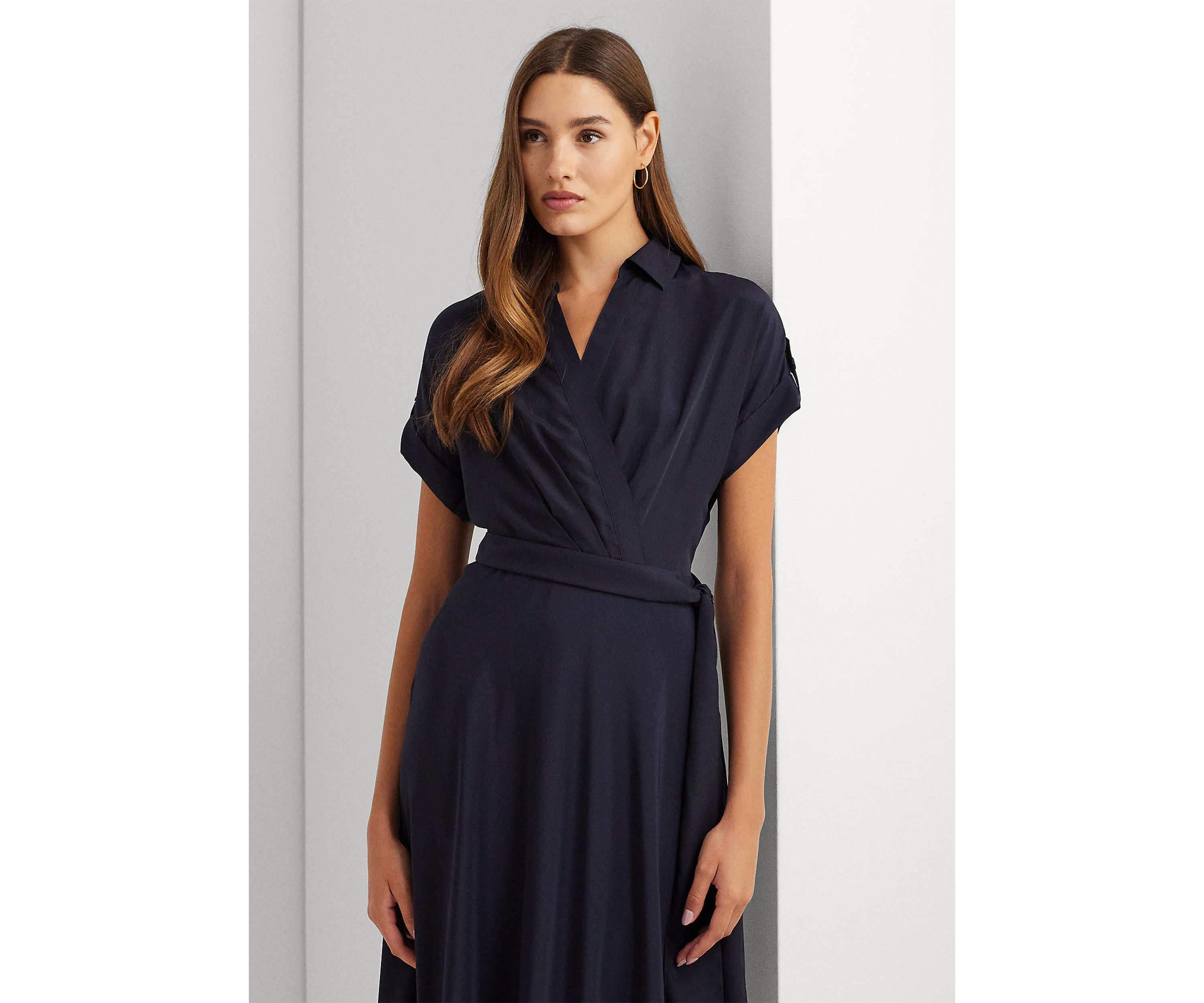 Belted Crepe Dress