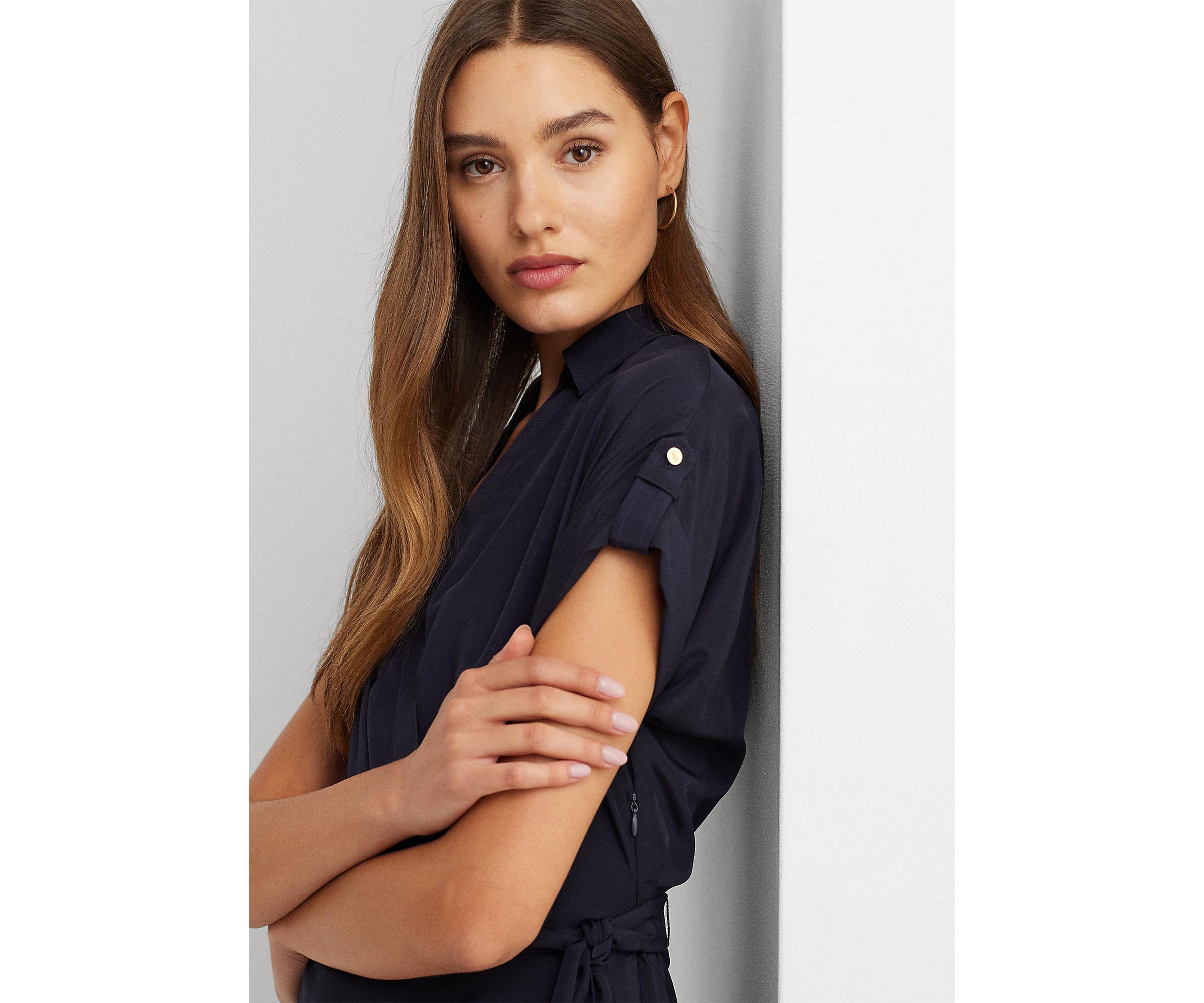 Belted Crepe Dress