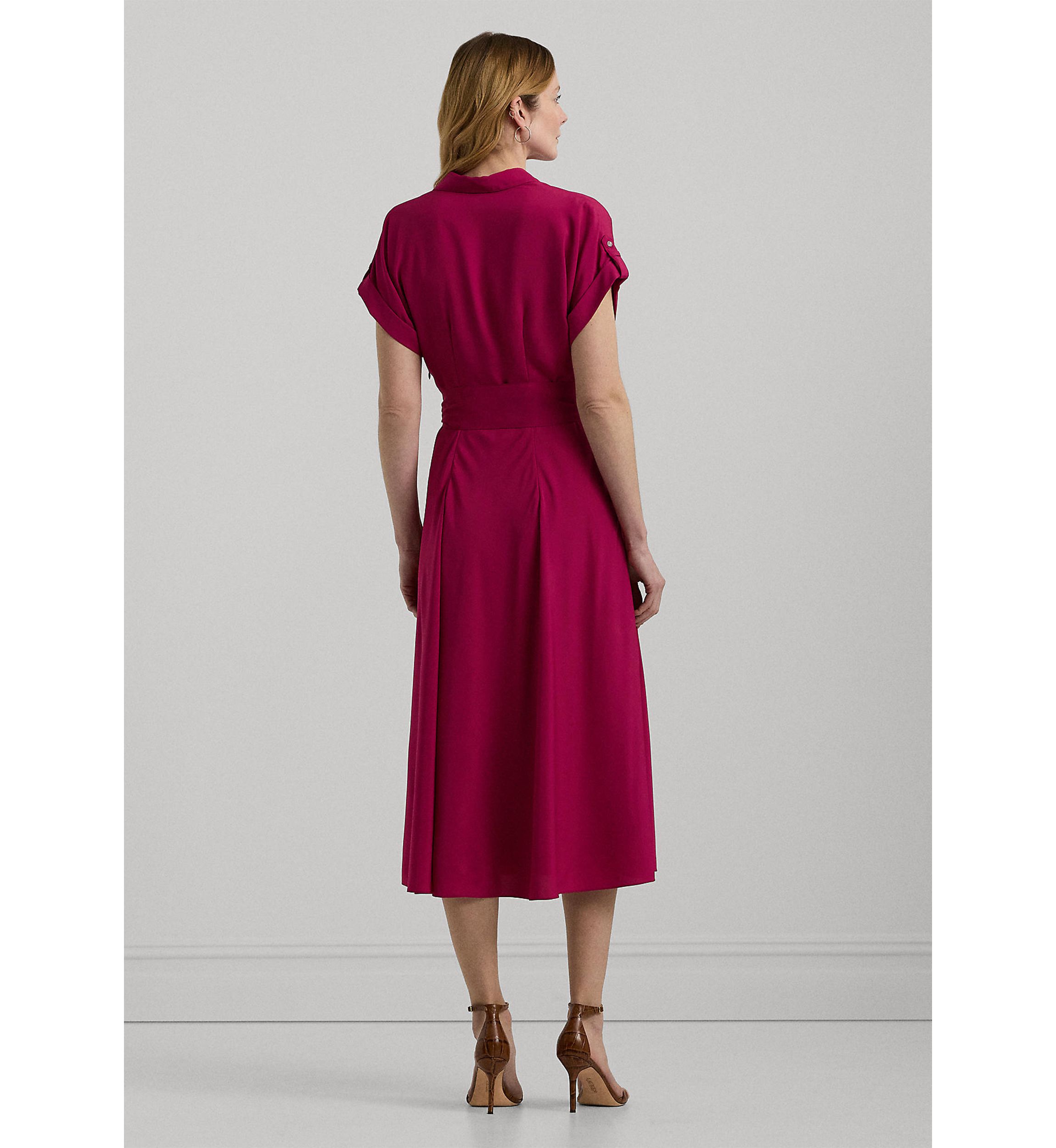 Belted Crepe Dress