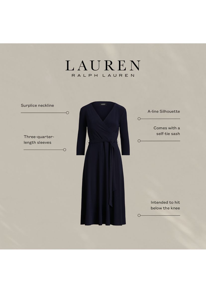 Paisley Surplice Jersey Dress