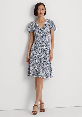 lauren ralph lauren women's floral surplice jersey sleeveless dress Stretch Borgo de Nor