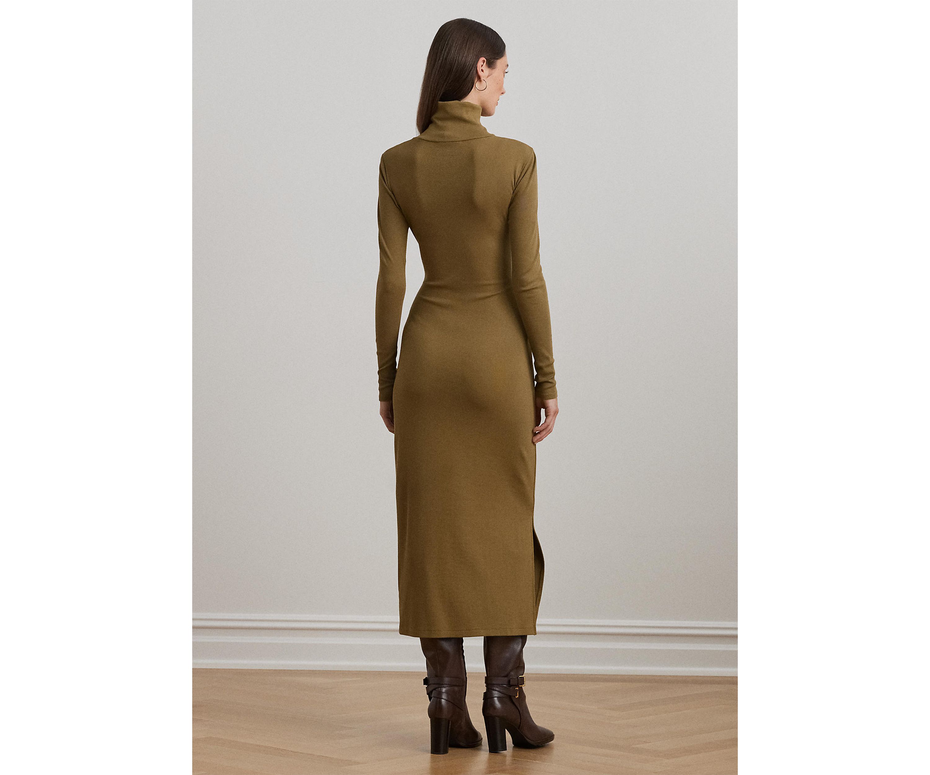 Tie-Front Turtleneck Dress