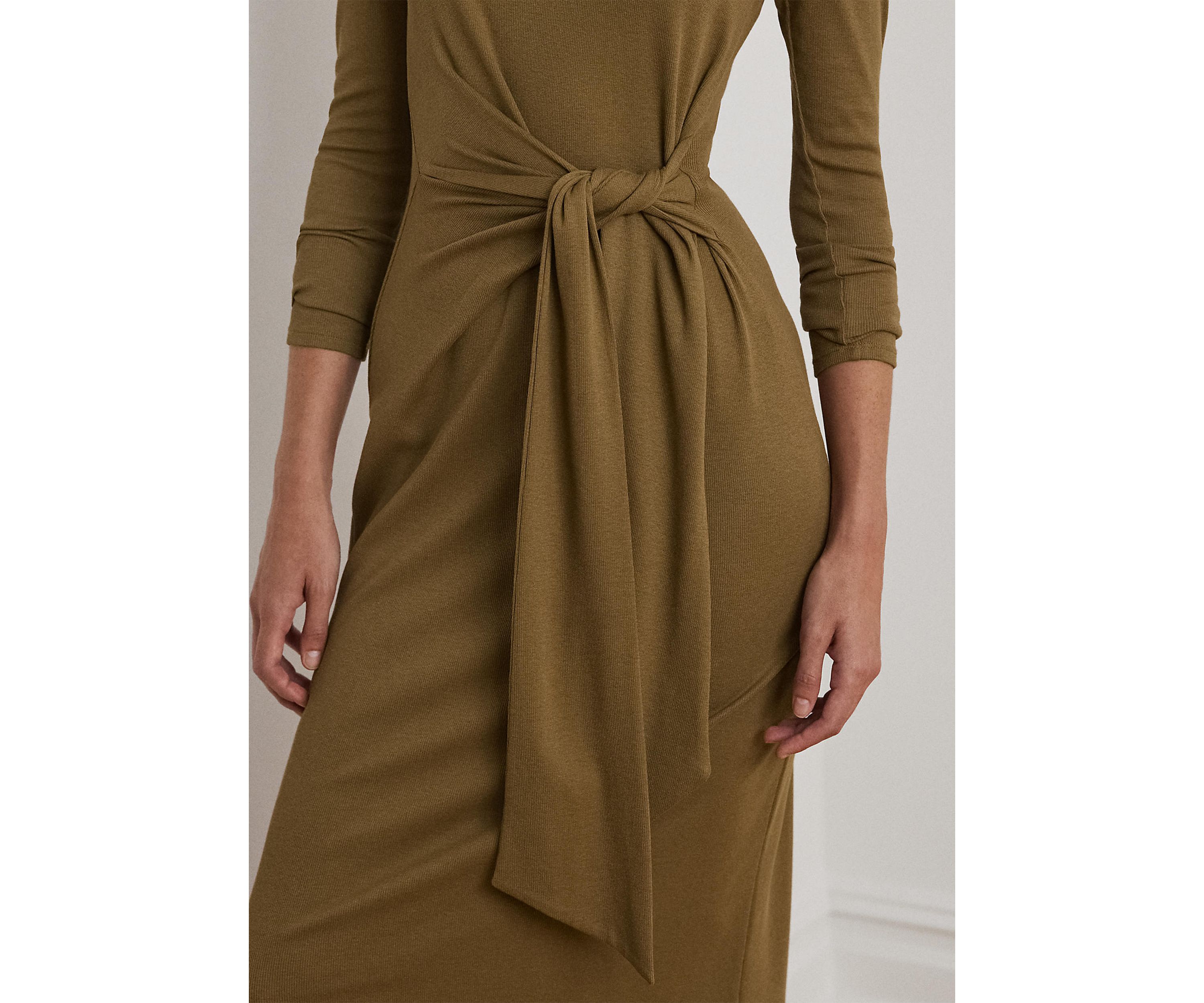 Tie-Front Turtleneck Dress