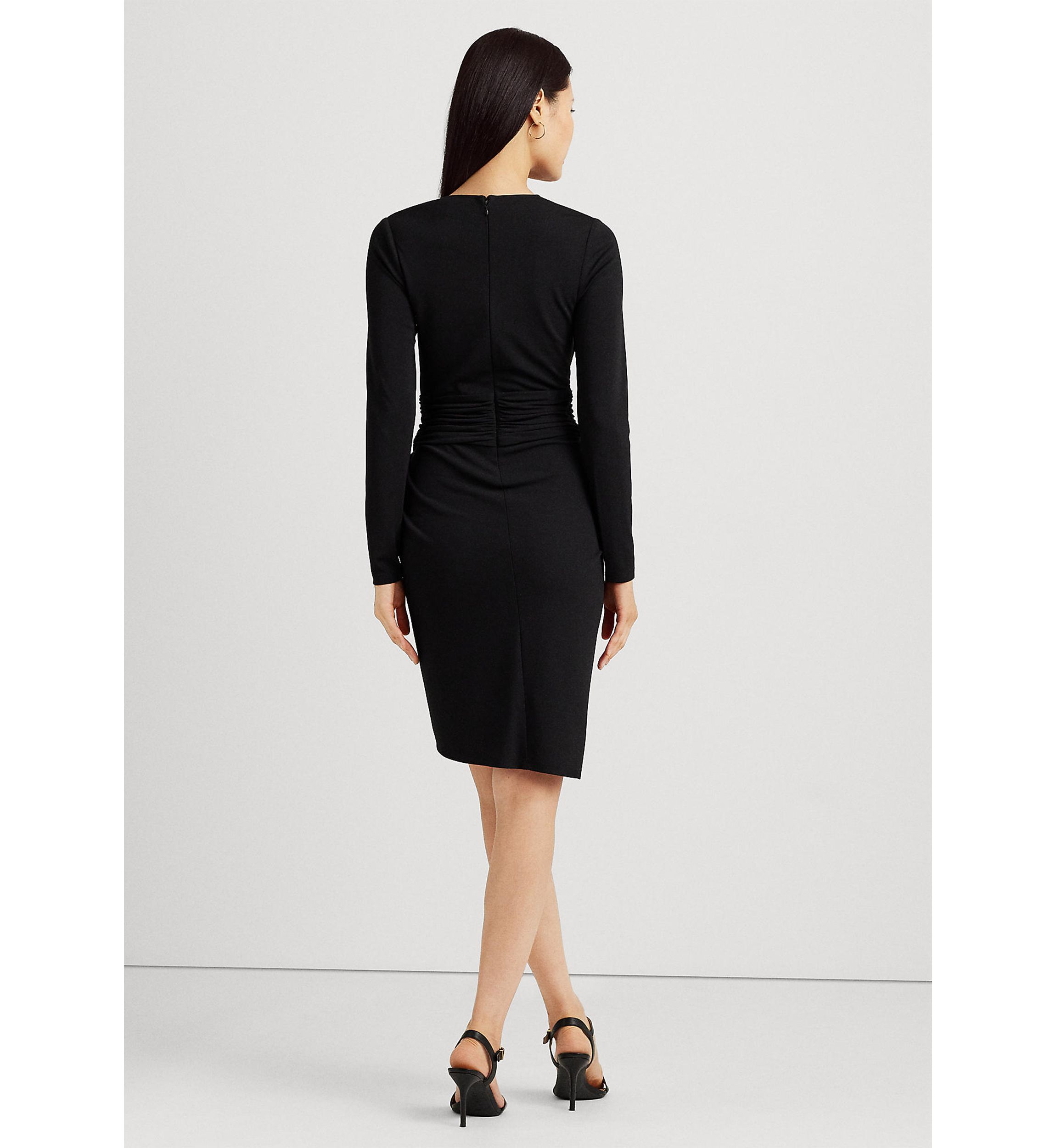 Ruched Stretch Jersey Surplice Dress
