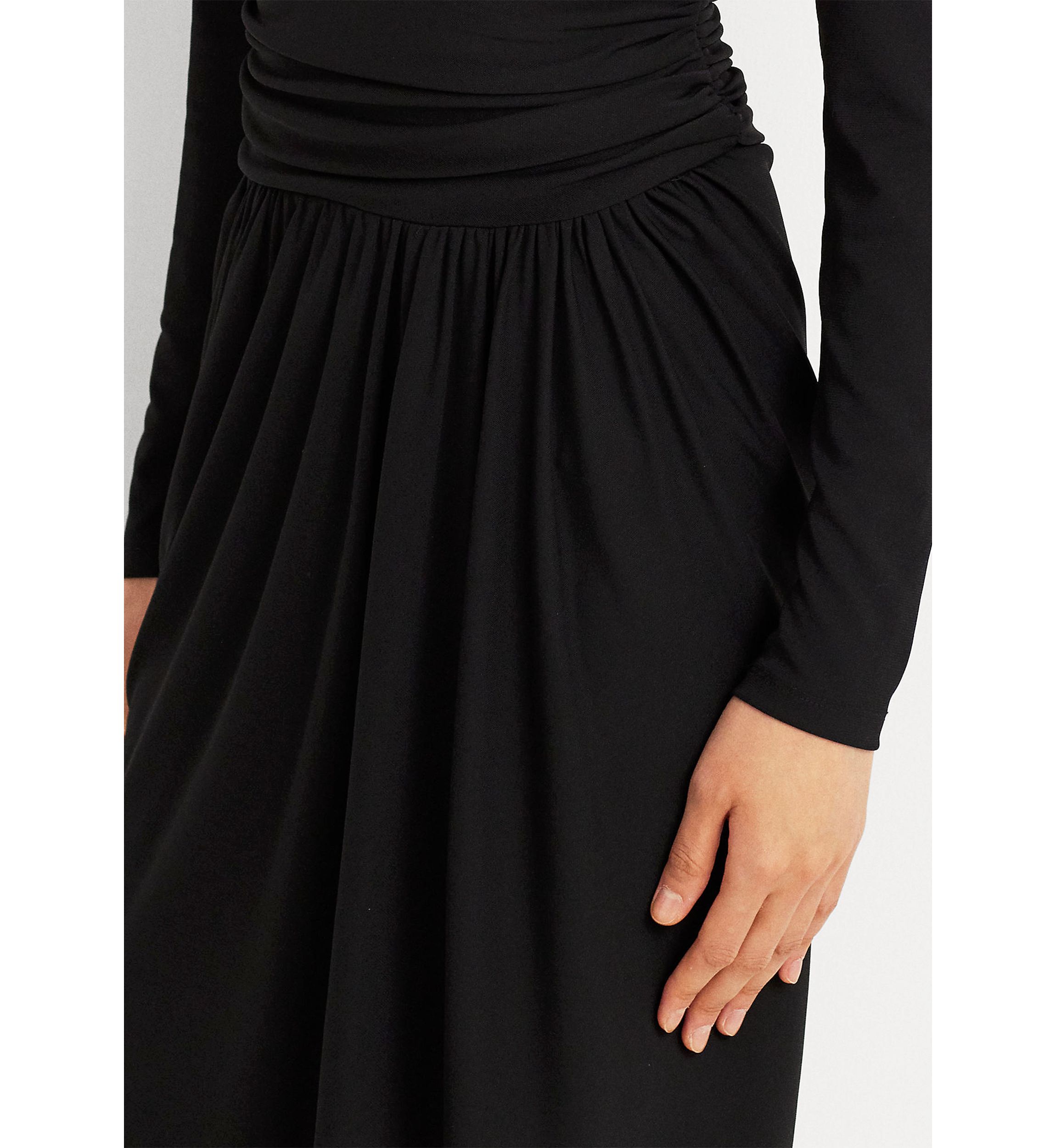 Ruched Stretch Jersey Surplice Dress