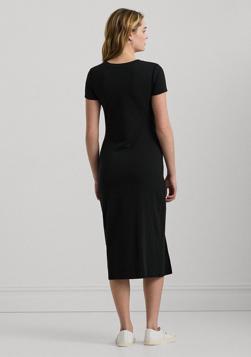 Womens Jersey Twist-Front Midi Dress
