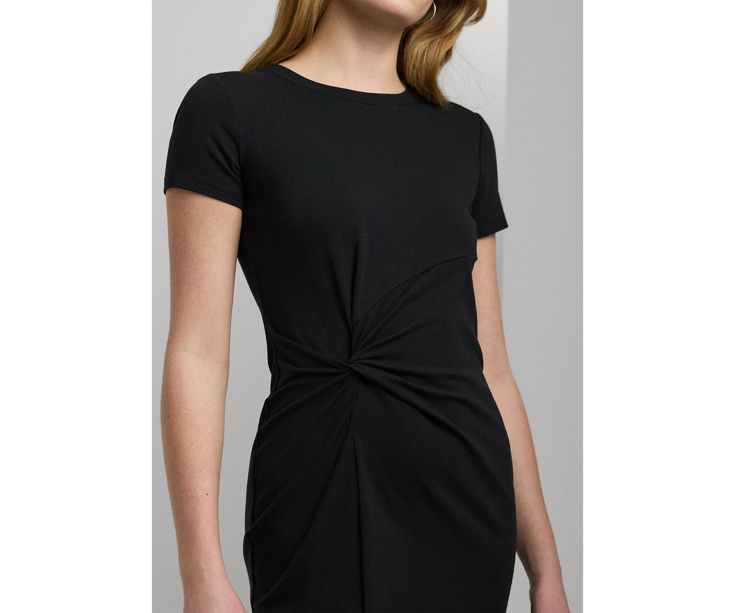 Womens Jersey Twist-Front Midi Dress