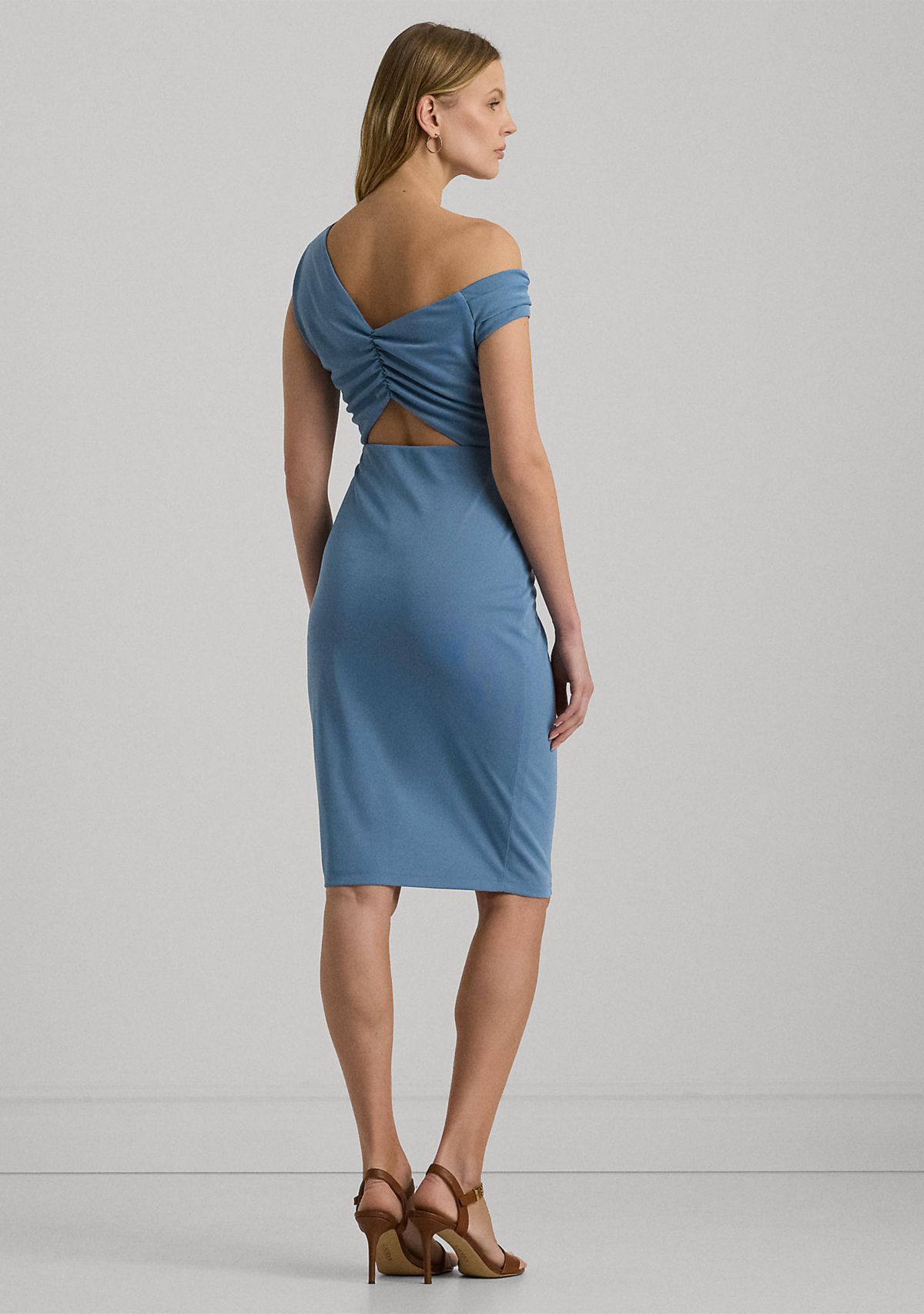 Womens Cut Out Jersey Off the Shoulder Dress