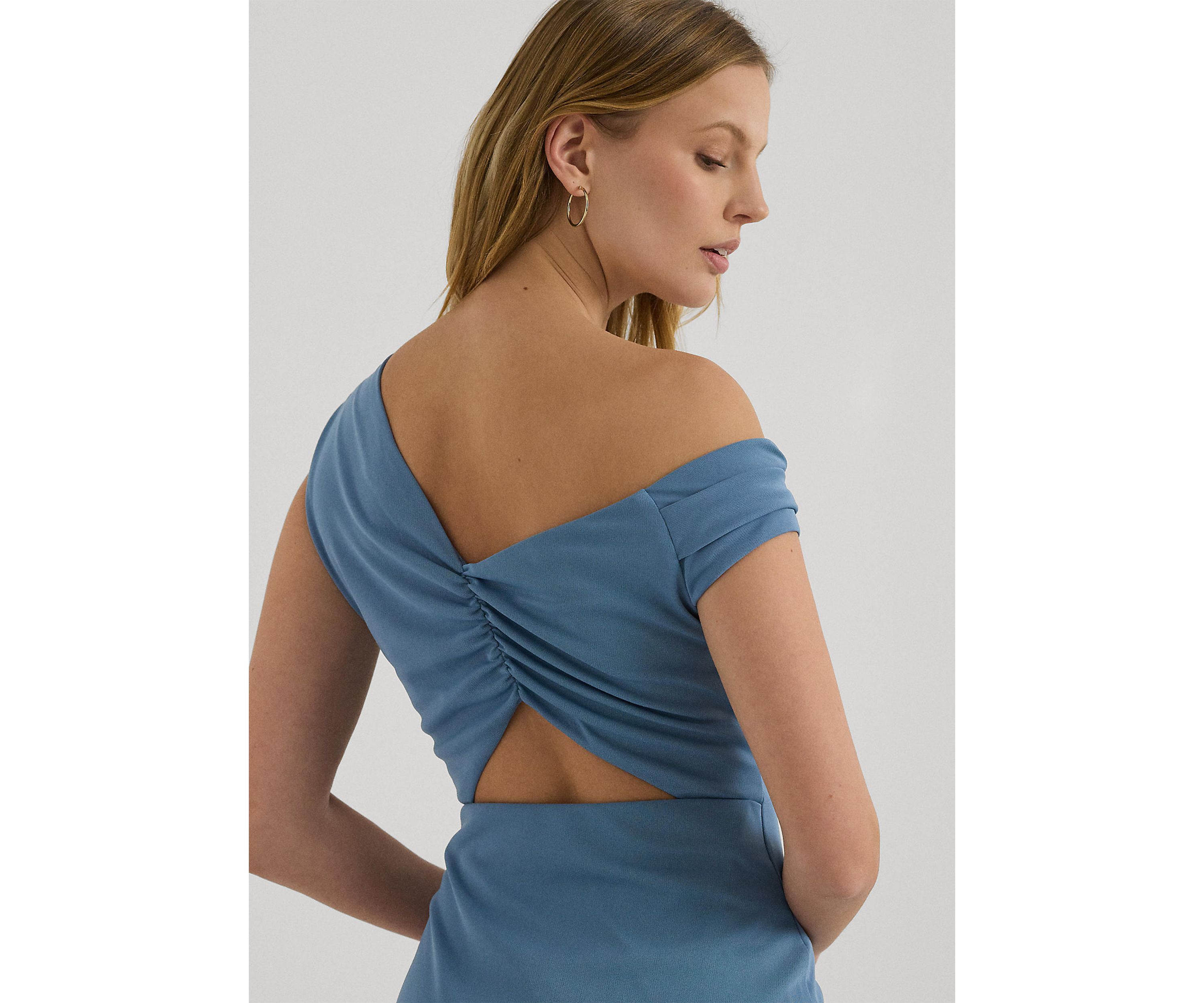 Womens Cut Out Jersey Off the Shoulder Dress
