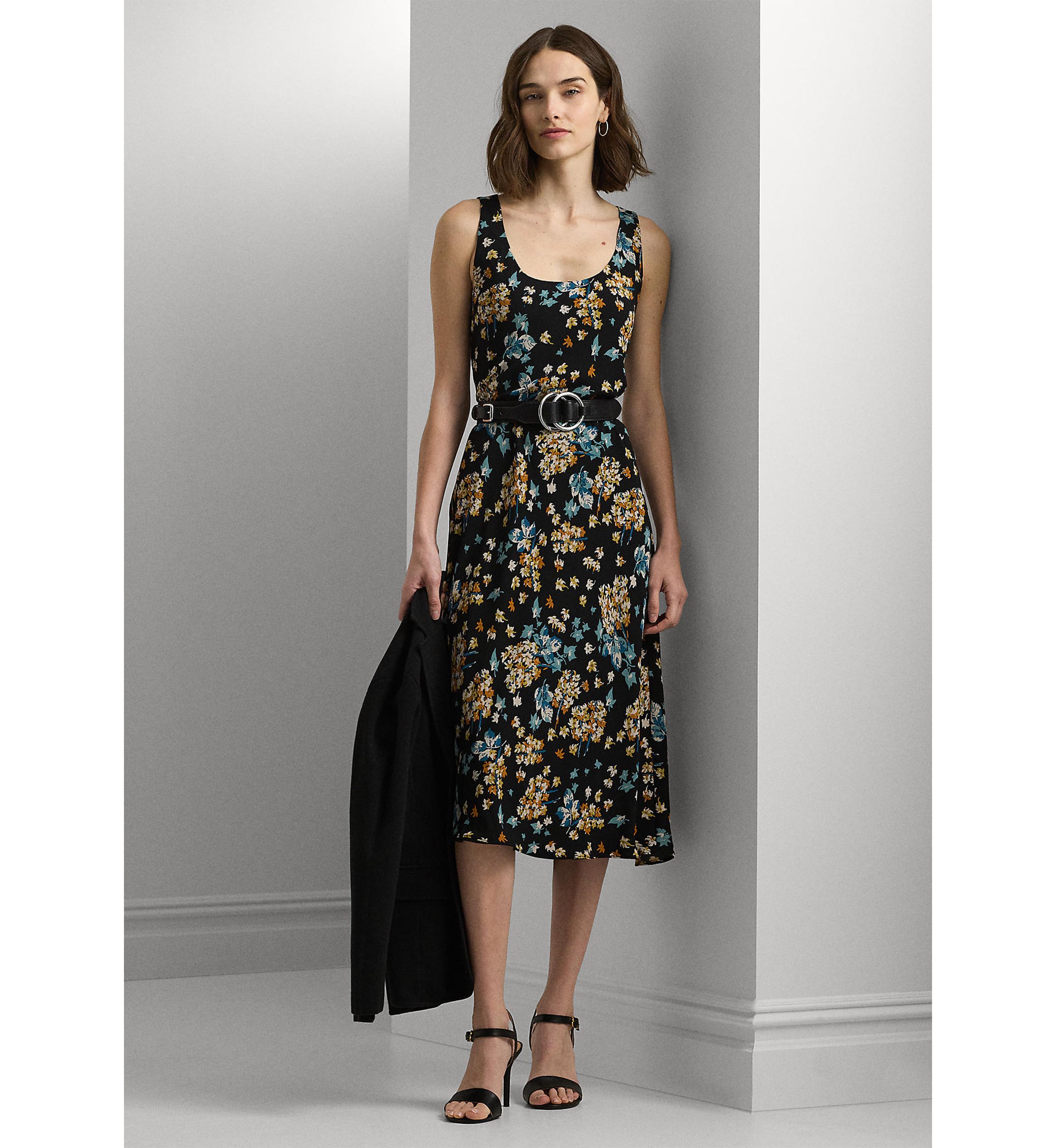 short sleeve midi dress casual Cruising By Blue Floral Short Sleeve Midi Dress
