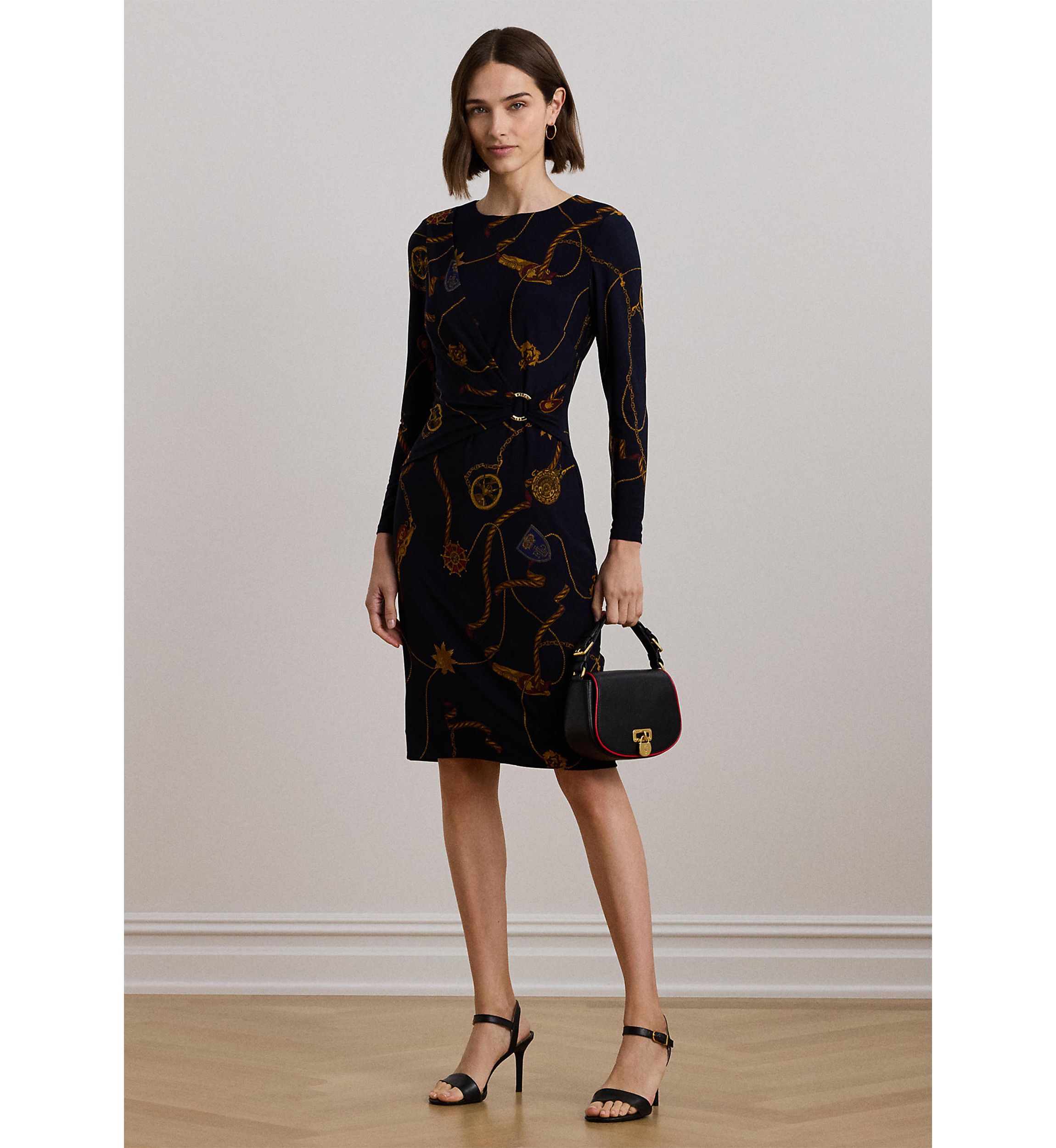 Print Jersey 3/4 Sleeve Dress