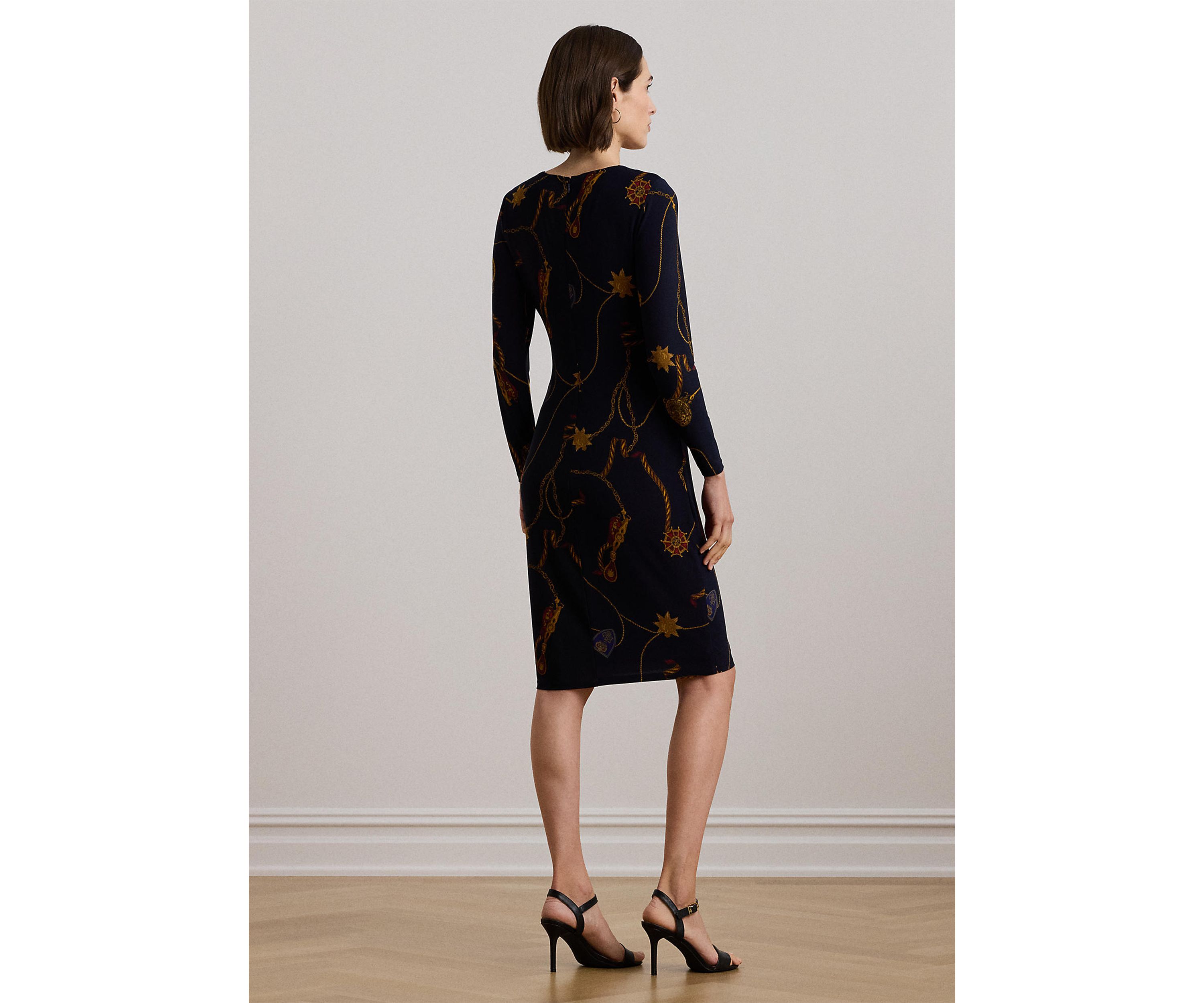 Print Jersey 3/4 Sleeve Dress