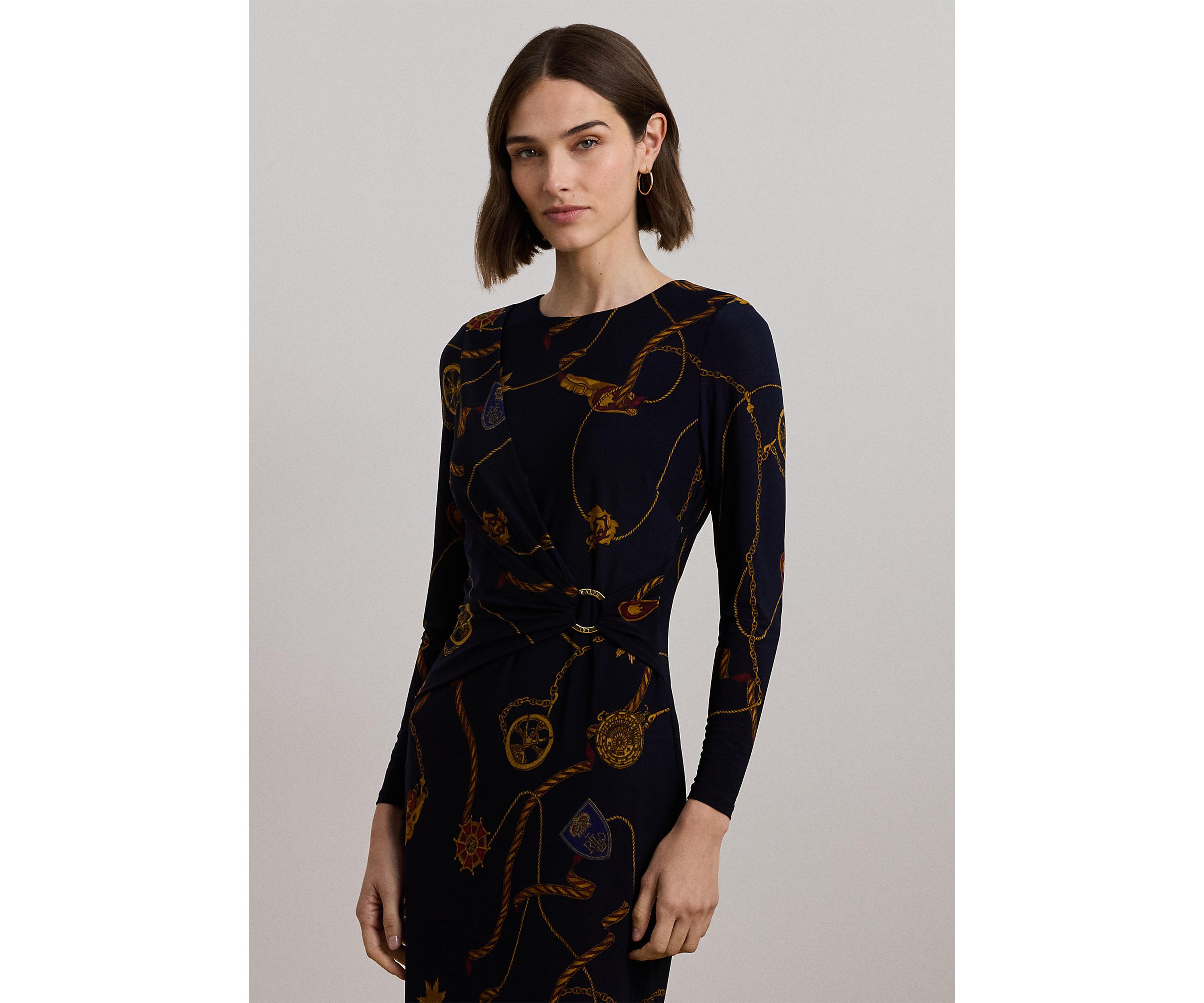 Print Jersey 3/4 Sleeve Dress