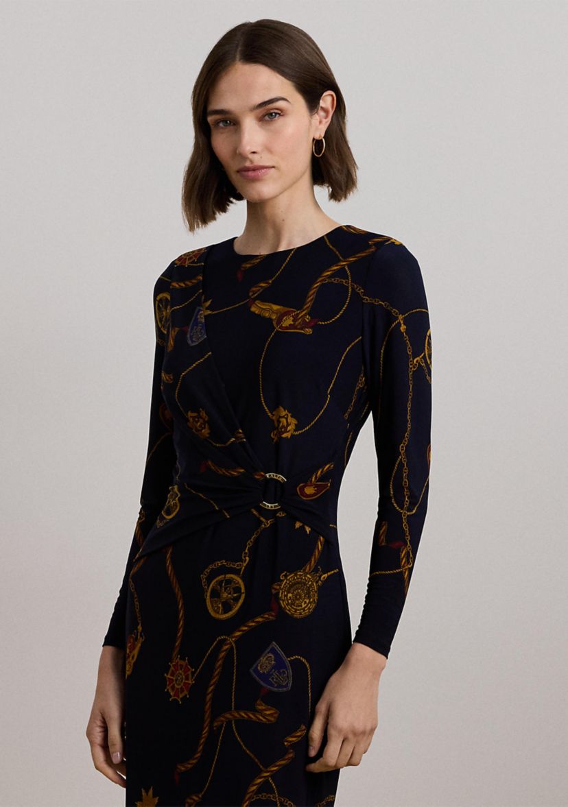 Print Jersey 3/4 Sleeve Dress