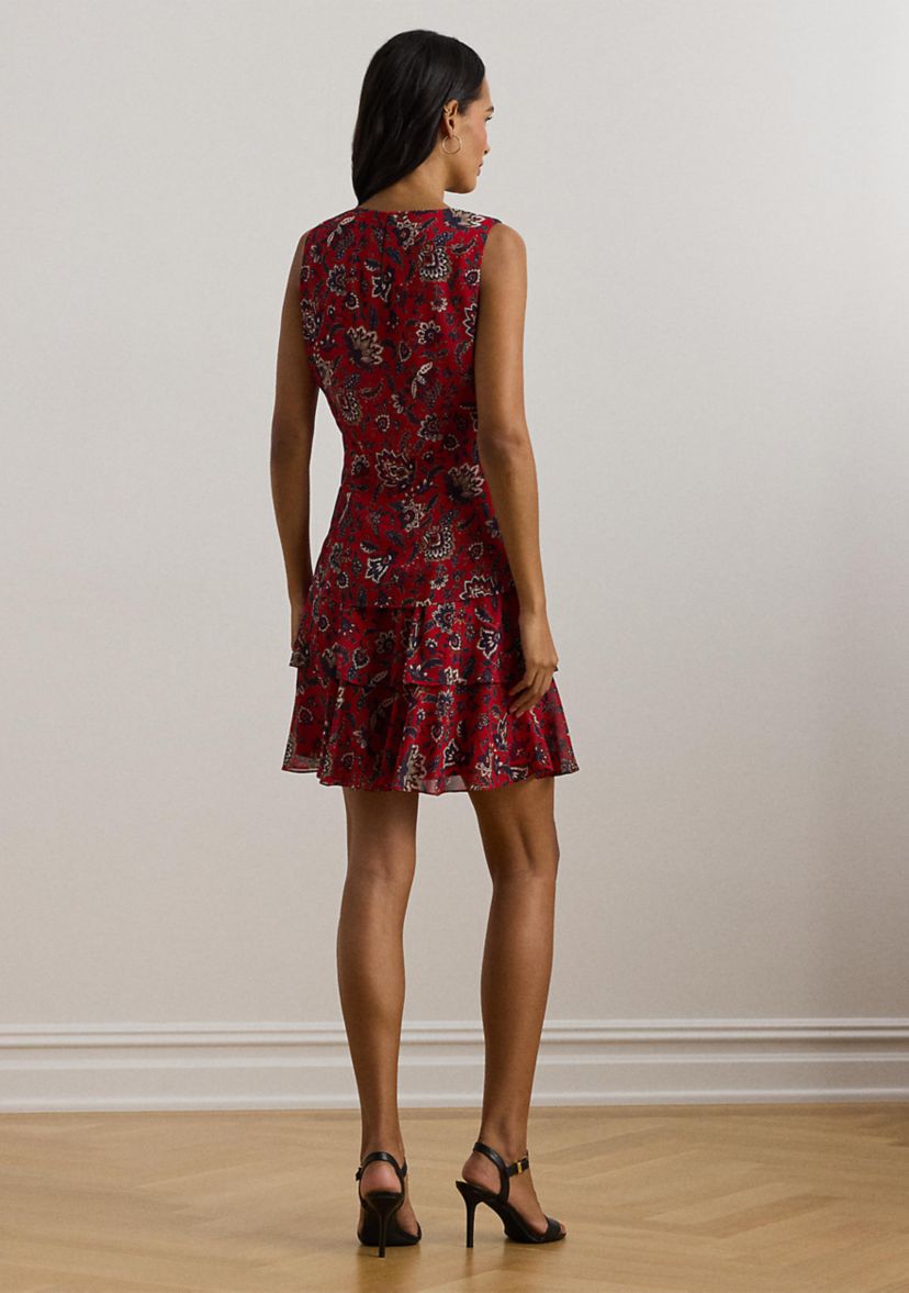 Floral Crinkle Georgette Shift Dress