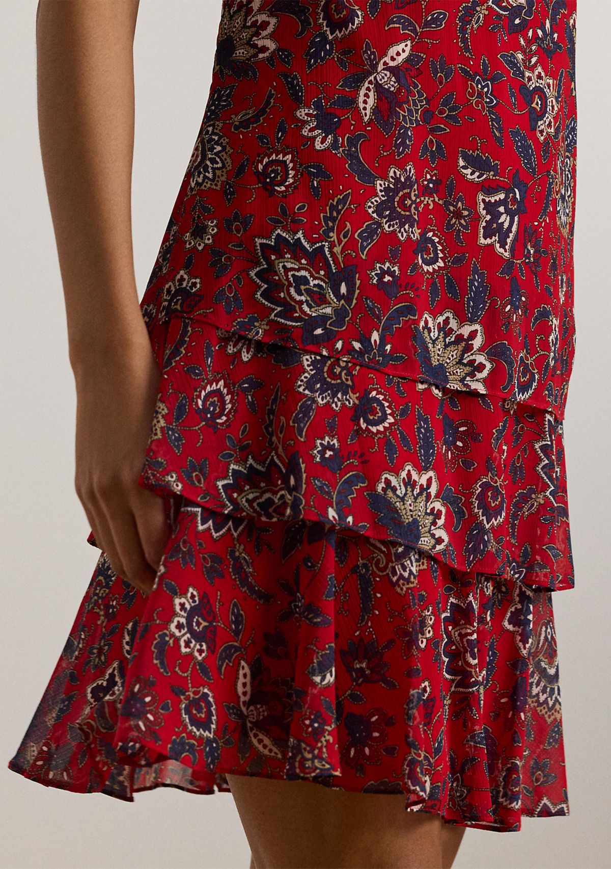 Floral Crinkle Georgette Shift Dress