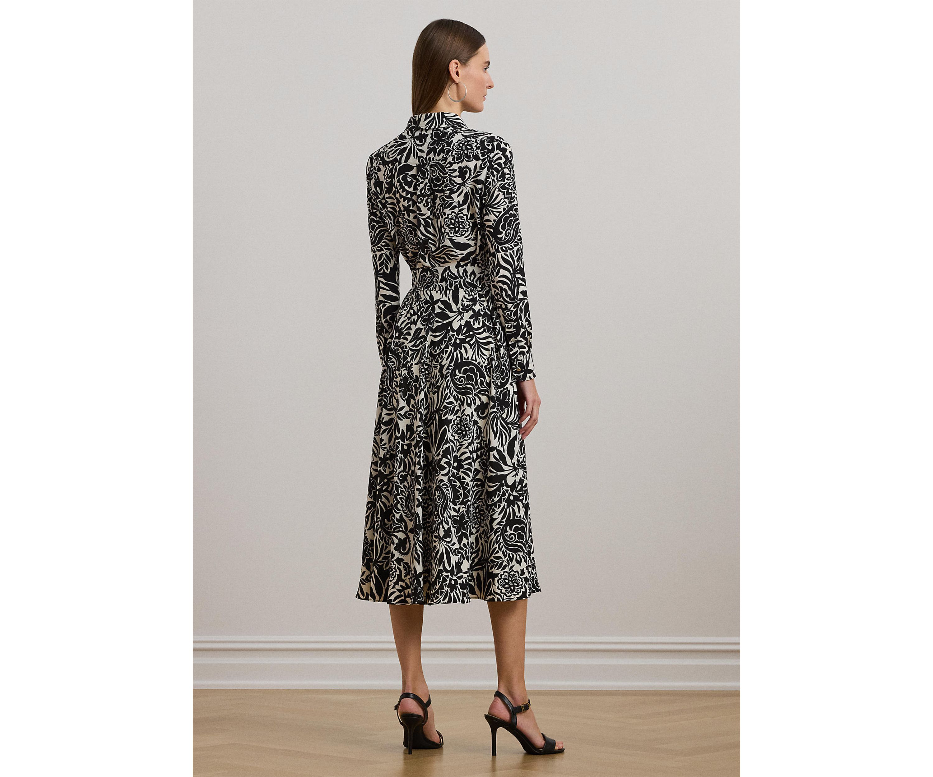 Womens Surplice Georgette Midi Dress