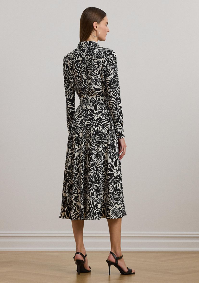 Womens Surplice Georgette Midi Dress