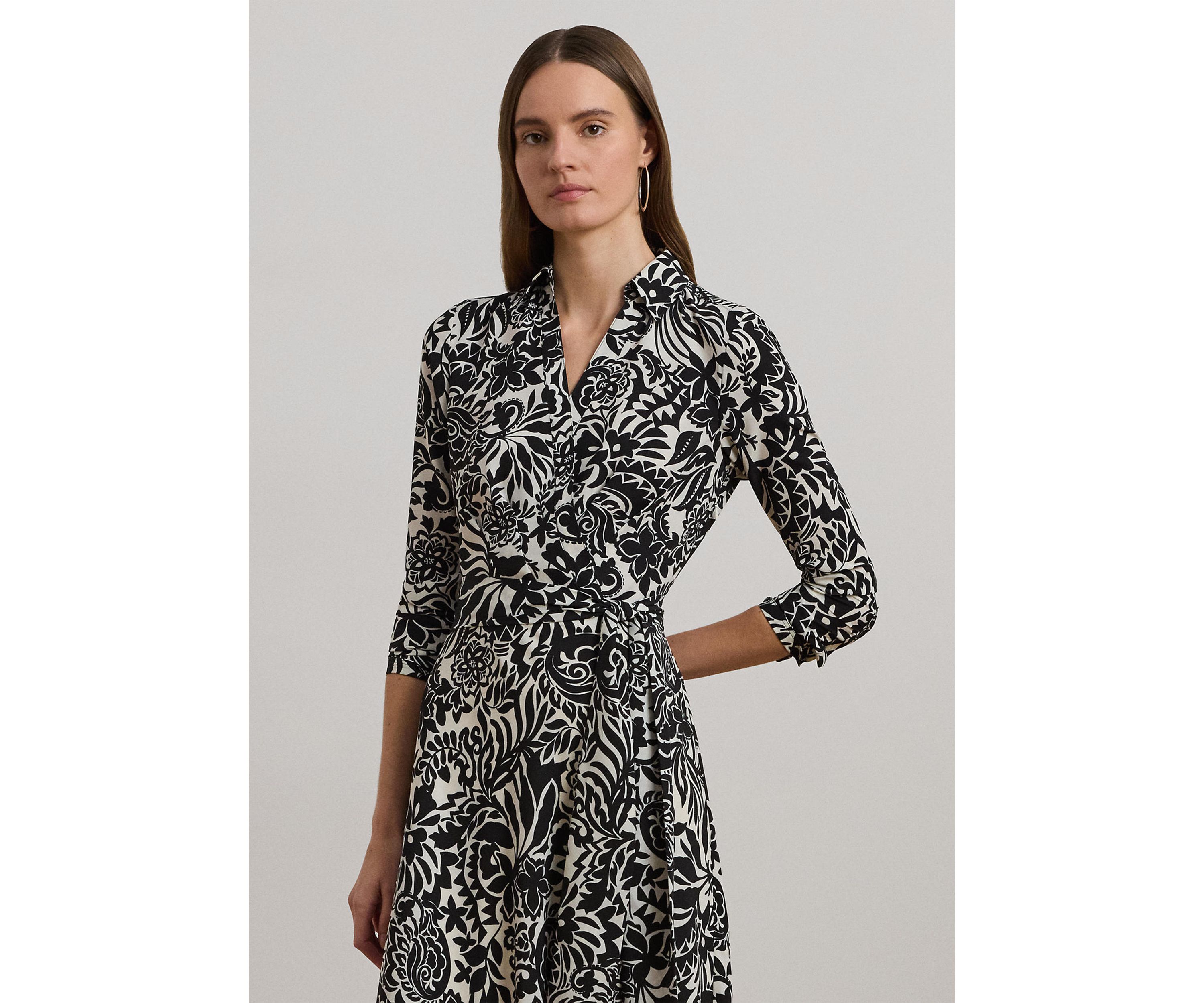 Womens Surplice Georgette Midi Dress