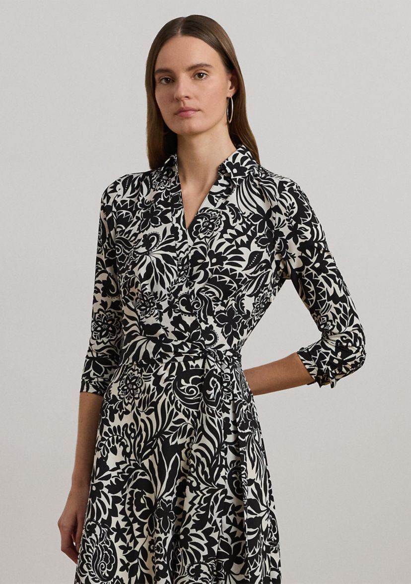 Womens Surplice Georgette Midi Dress
