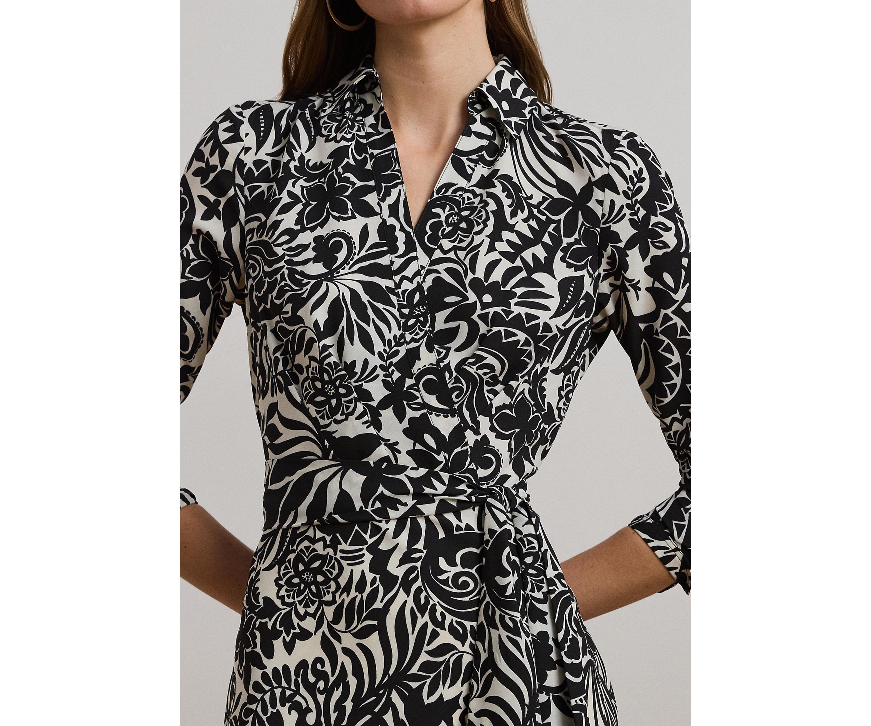 Womens Surplice Georgette Midi Dress