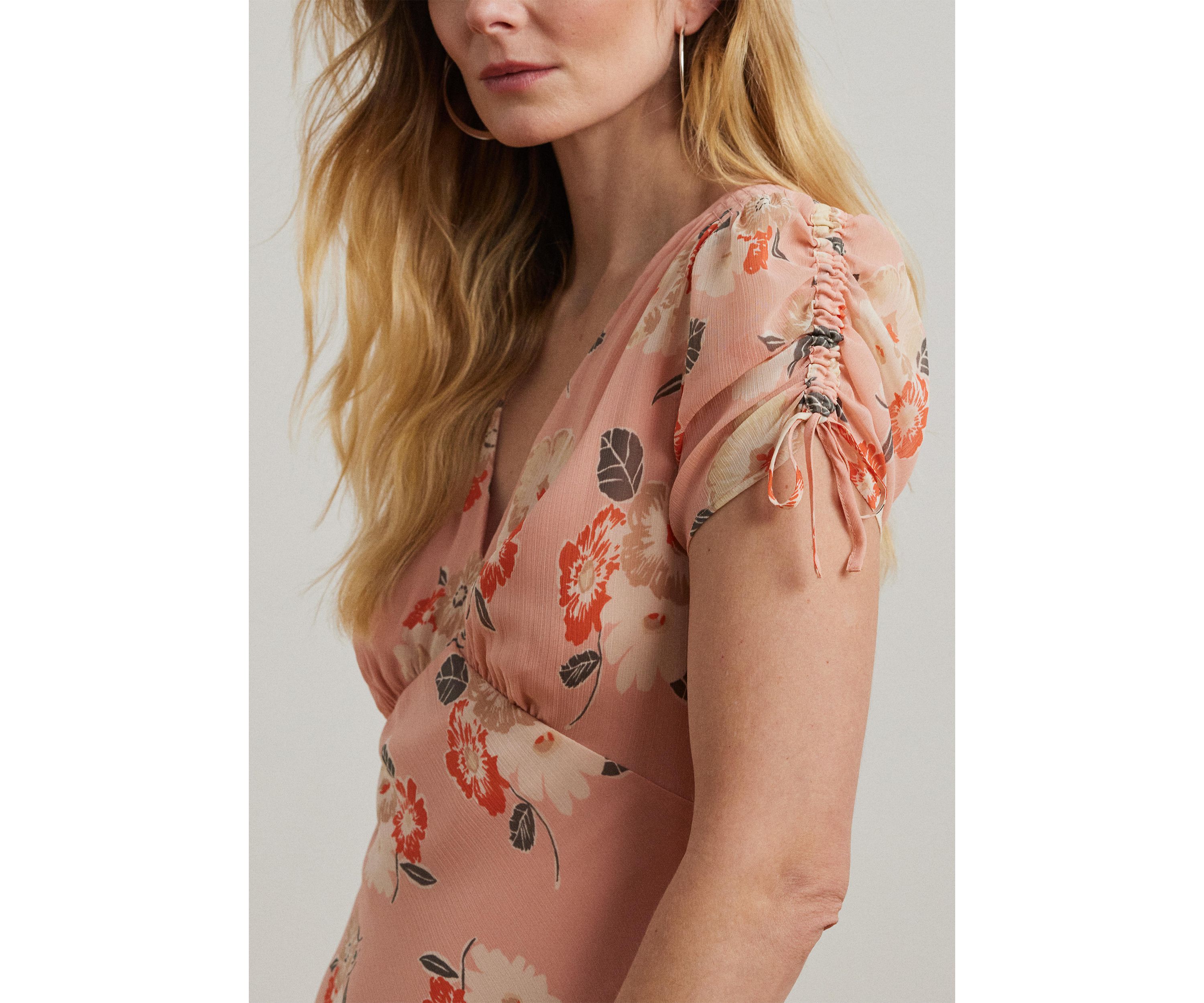 Floral Georgette Short Sleeve Dress