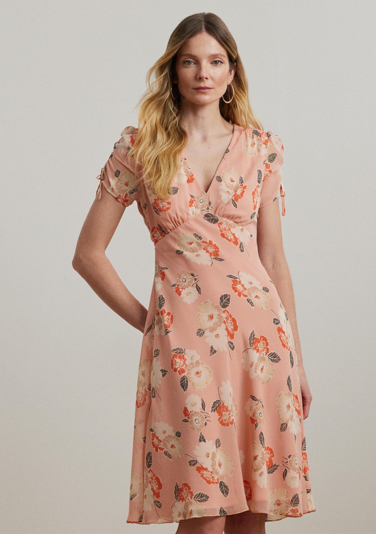 Floral Georgette Short Sleeve Dress