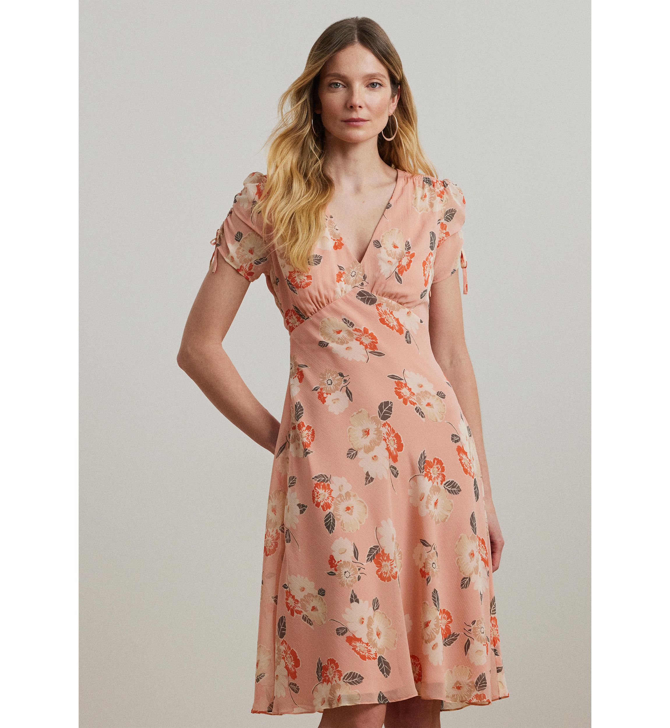 Floral Georgette Short Sleeve Dress