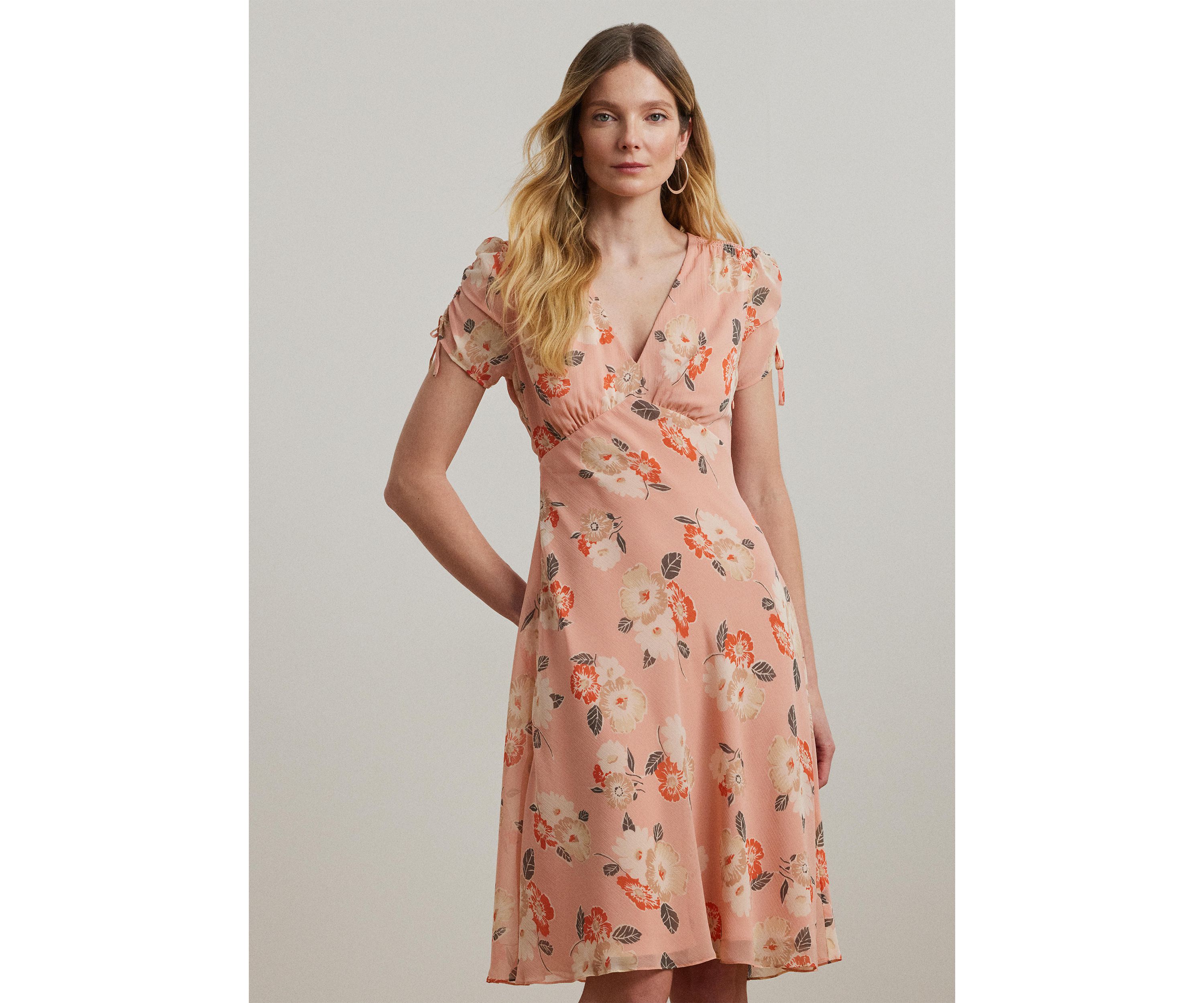 Floral Georgette Short Sleeve Dress
